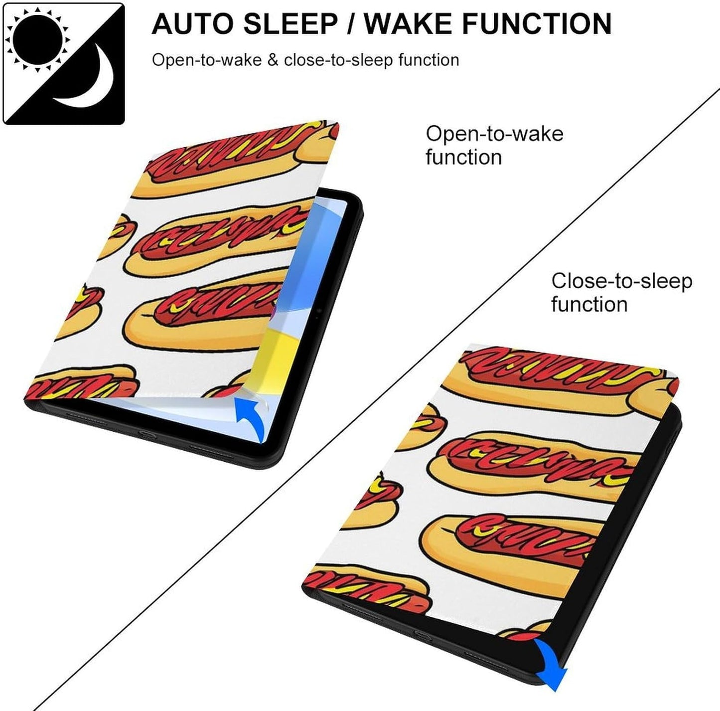Generic 10th 9th 8th 7th (2021/2020/2019) Hot Dogs Mustard Ketchup Fashion Case Compatible with Generation Protective