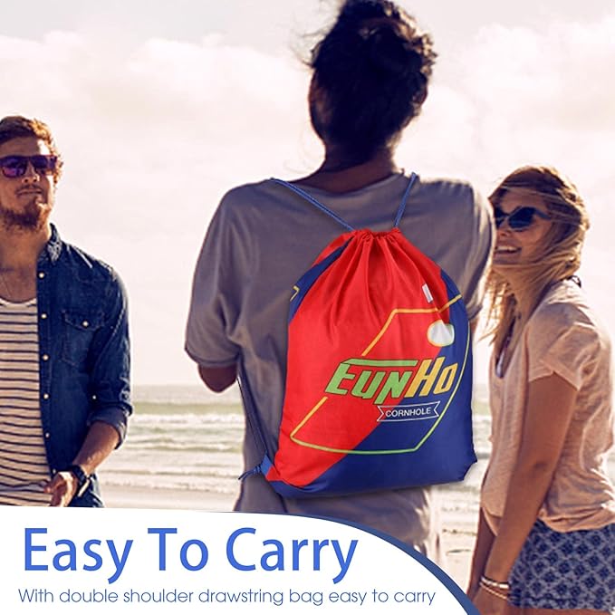 EunHo Dual Sided Cornhole Bags Regulation Set of 8 Professional Cornhole Bean Bags Slick and Stick for Tossing Game-All Weather