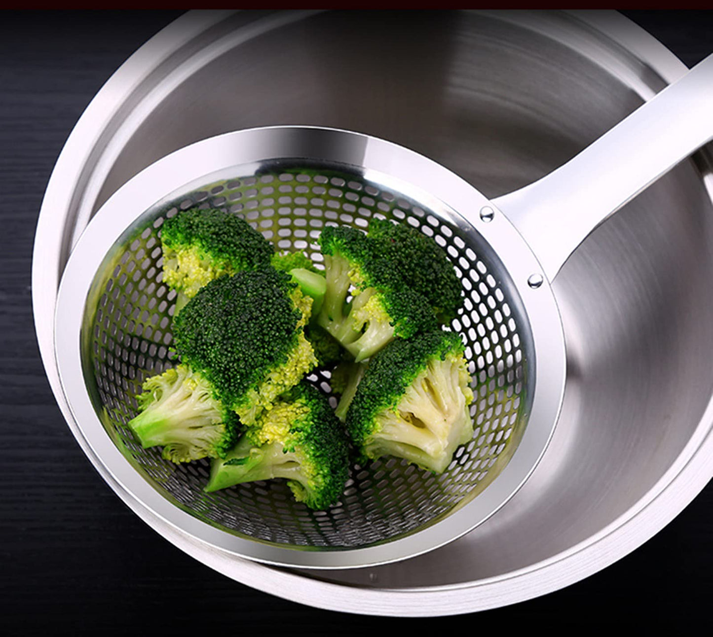 Skimmer Ladle Spoon 304 Stainless Steel Skimmer 14.5 ln for Cooking Frying Skimming Colander/Strainer Stainless Steel Kitchen Tools