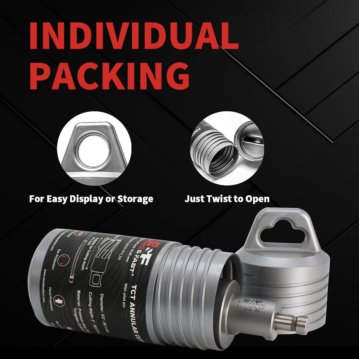 S&F STEAD & FAST Carbide Annular Cutter 2-1/2" Cutting Diameter, 2" Depth of Cut, 3/4" Weldon Shank