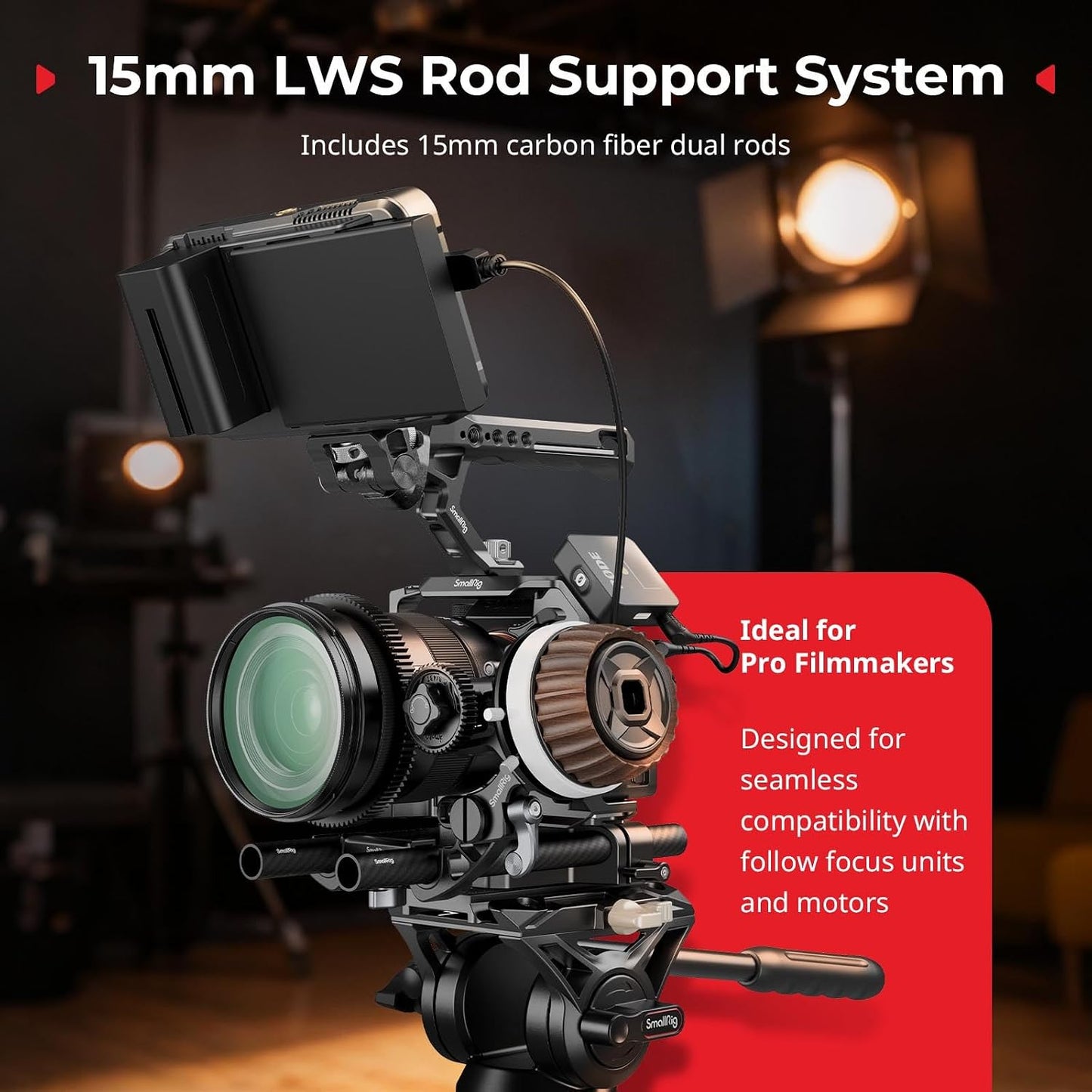 SMALLRIG 15mm 15mm (8'' 20cm), A6500 A6600 A6300, R5 R6, A7SIII A7III, 5609 Camera Base Plate Kit with LWS Rod Rail