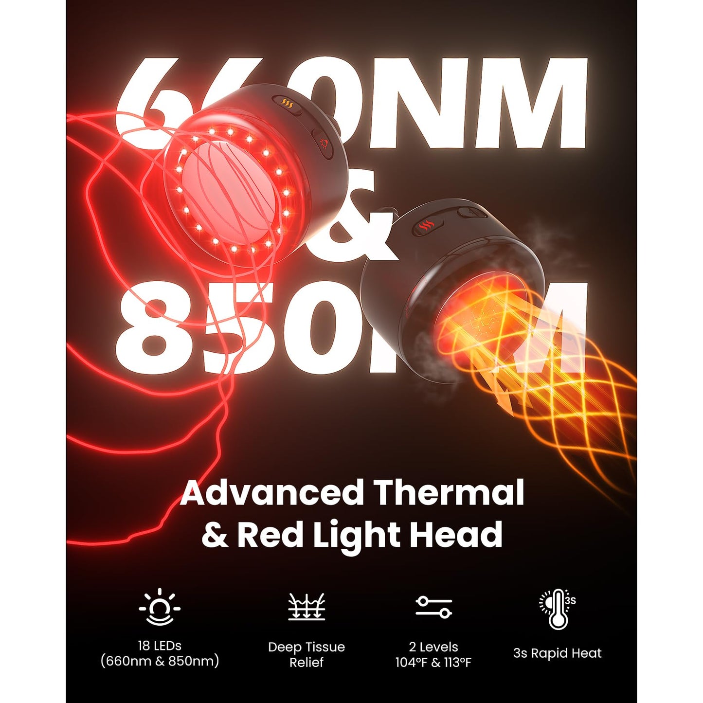 BOB AND BRAD 2-in-1 Massage Gun with Heat & Red Light Soothing L7 Ultra Massage Gun with Extension Handle &Adjustable Angles, Deep Tissue for Back Lumbar Shoulder FSA-HSA Eligible Gift for Men Women