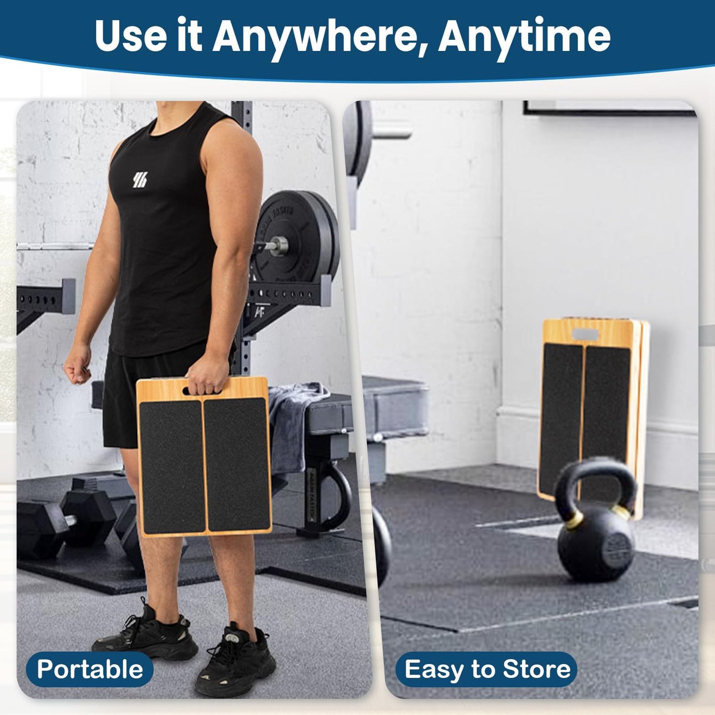 StrongTek 13” Wide Portable Wooden Slant Board, 5-Level Incline (15°-35°), Lower Grip Handle, Beginner & Rehab Friendly, Non-Slip Surface for Calf Stretching, Squats, Physical Therapy