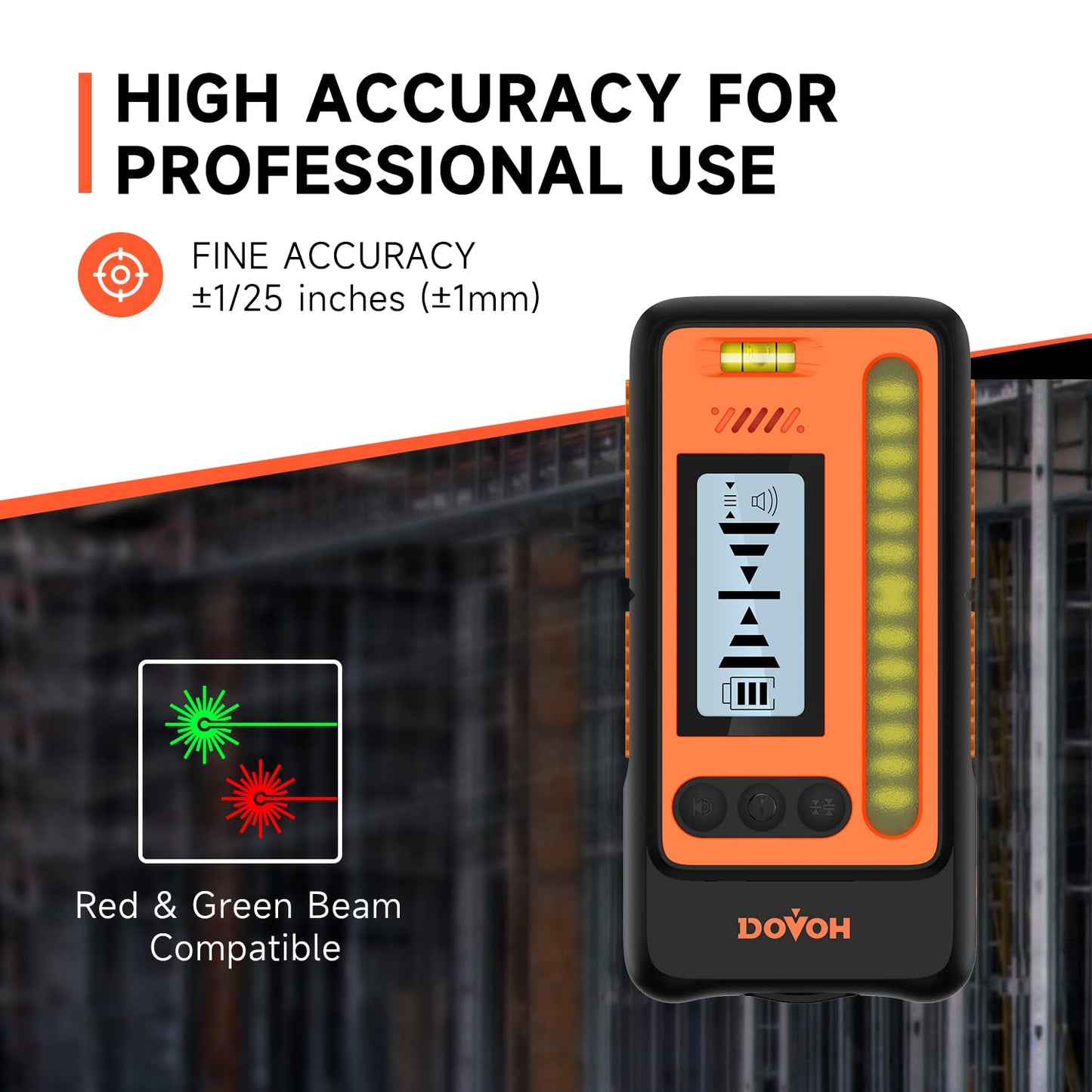 DOVOH 4D Laser Level 360 Self Leveling with Receiver, Tripod, Grade Rod, Class Ⅱ