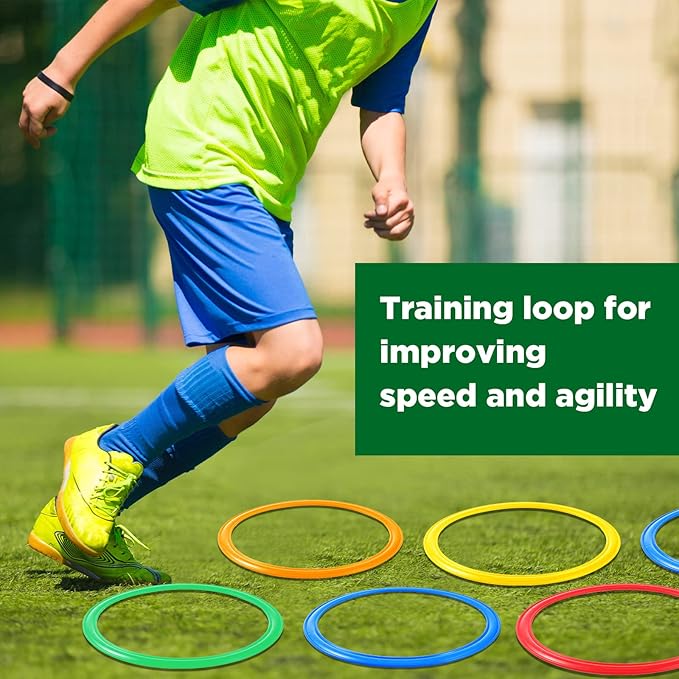 Deekin 40 Pcs Agility Rings Speed and Agility Training Rings Exercise Speed Circle Jumping Hoops for Training Toss Equipment, 15"