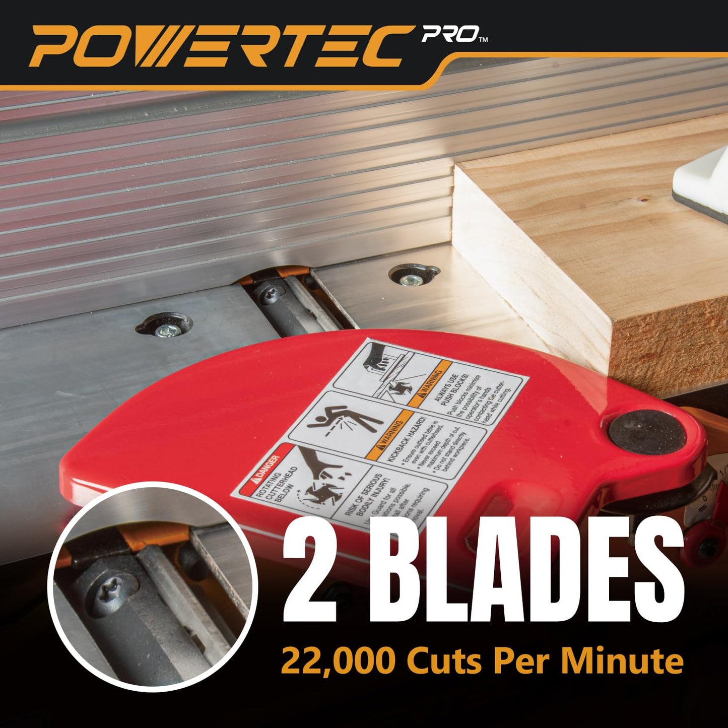 POWERTEC PRO 6-Inch Benchtop Jointer - 10-Amp, 2-Blade Wood Jointer for Woodworking with Adjustable Fence and Dust Port (BJ603)