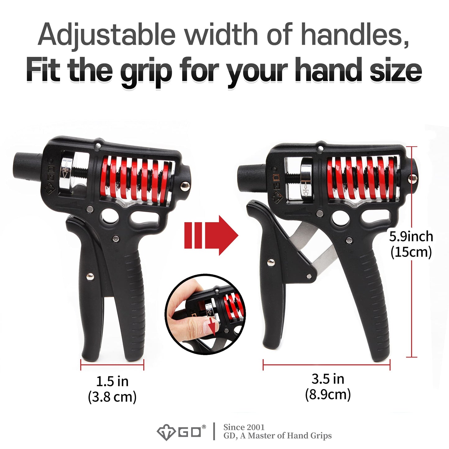GD GRIP ULTRA 70 (44~154 lb) Hand Grip Strengthener, Adjustable Hand Strength Trainer Hand Gripper Wrist Forearm Trainer Arm wrestling Exerciser for Athlets