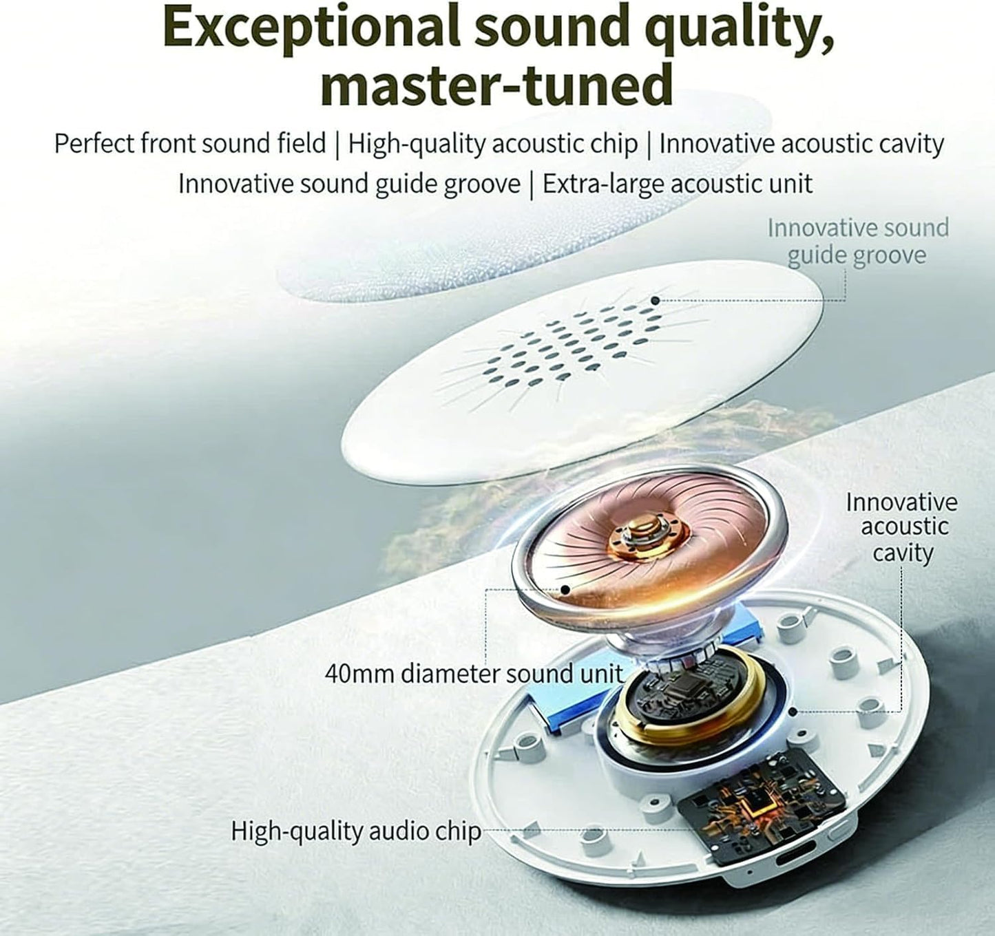 (Gray,2pc) Sleep Pillow Speaker, Bluetooth Pillow Speaker for Sleeping with White Noise Timer Wireless Sleep Aid