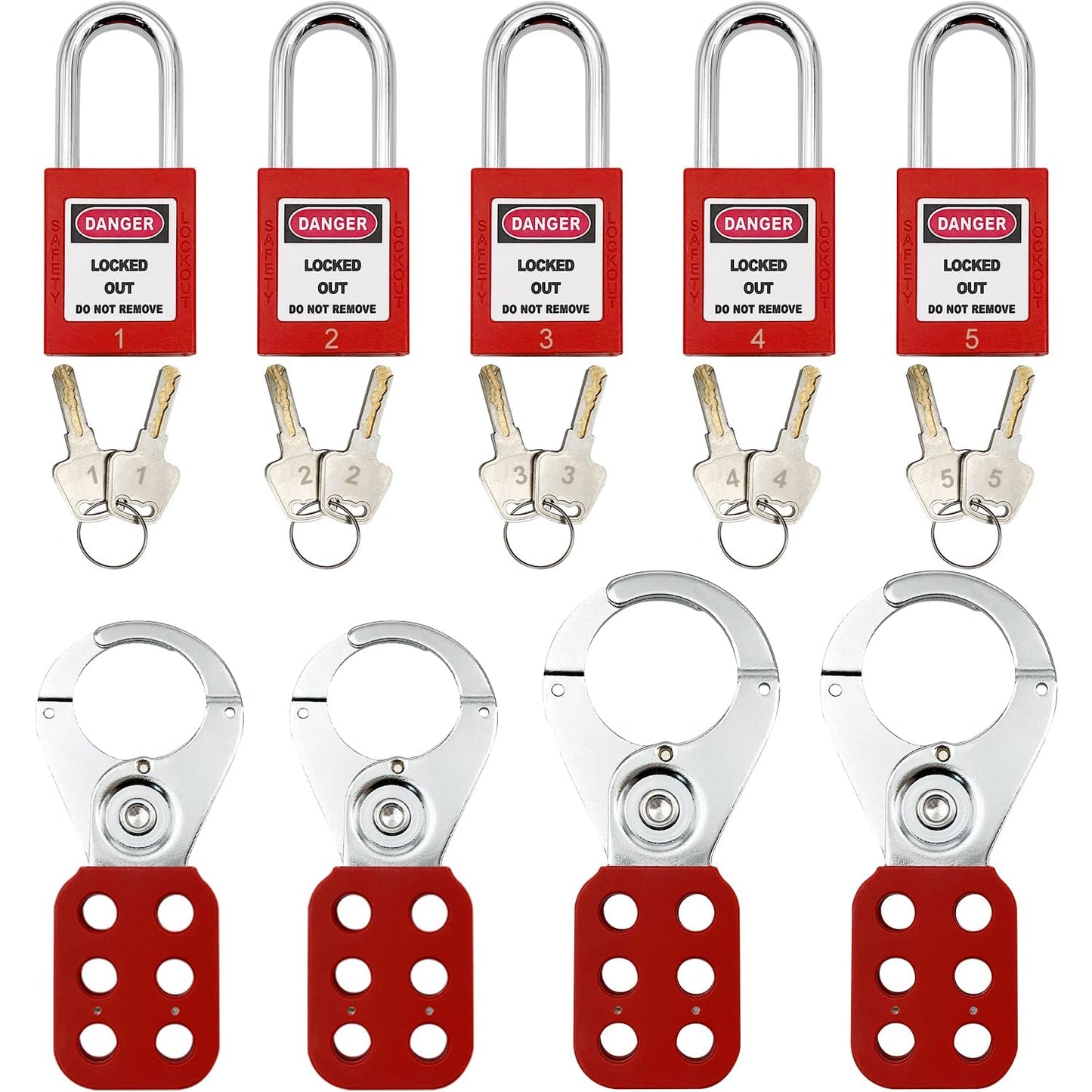 Lockout Tagout Kit - Clamp-On Circuit Breaker Lockout, Group Lockout Hasps, Lockout Tag, Universal Multi- Pole Breaker with Tool Box