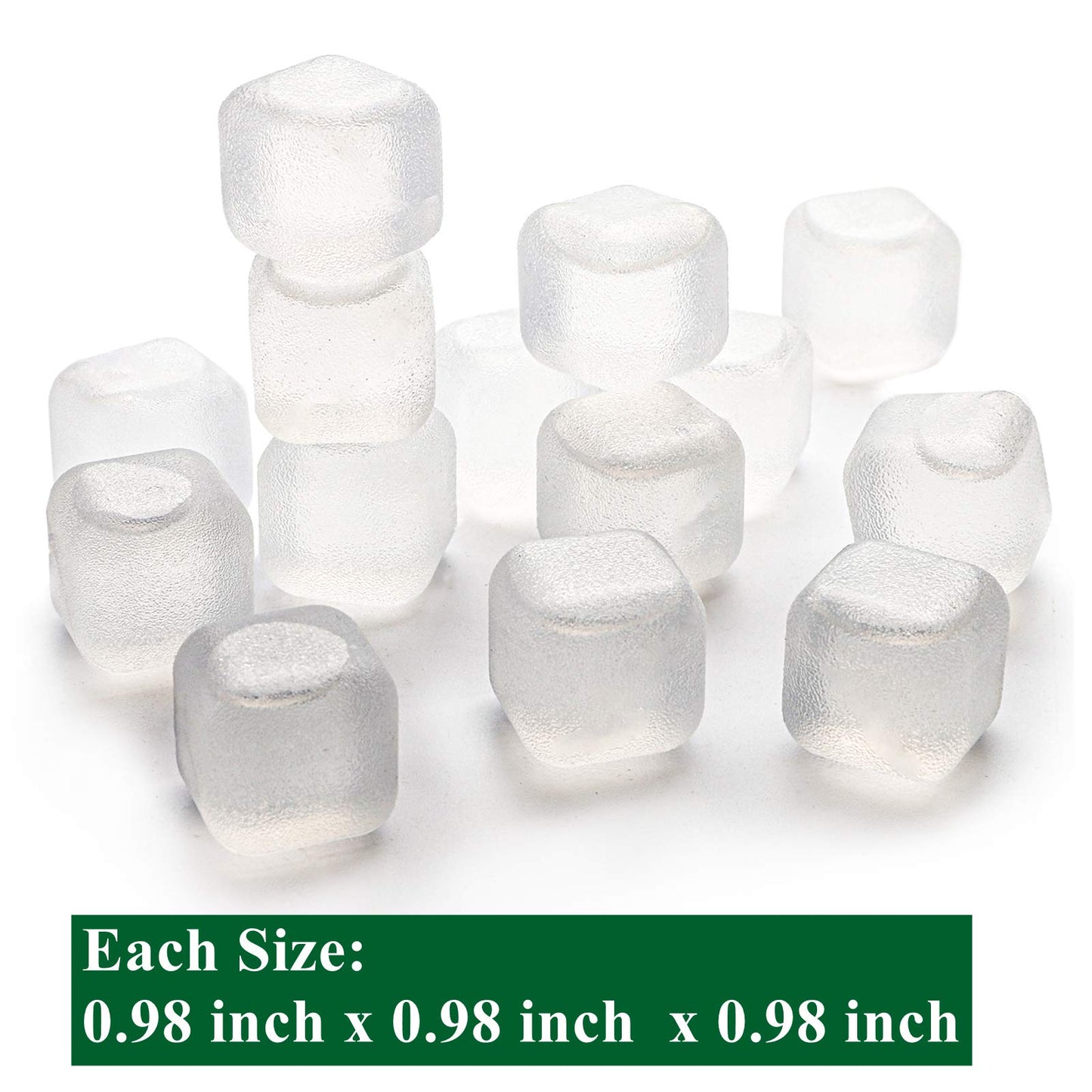 Yopay 200 Pieces Plastic Ice Cubes, 1" Reusable Ice Cubes For Chills Drinks, All Beverages, Refreezable, Washable, Quick And Easy To Use, White, Square