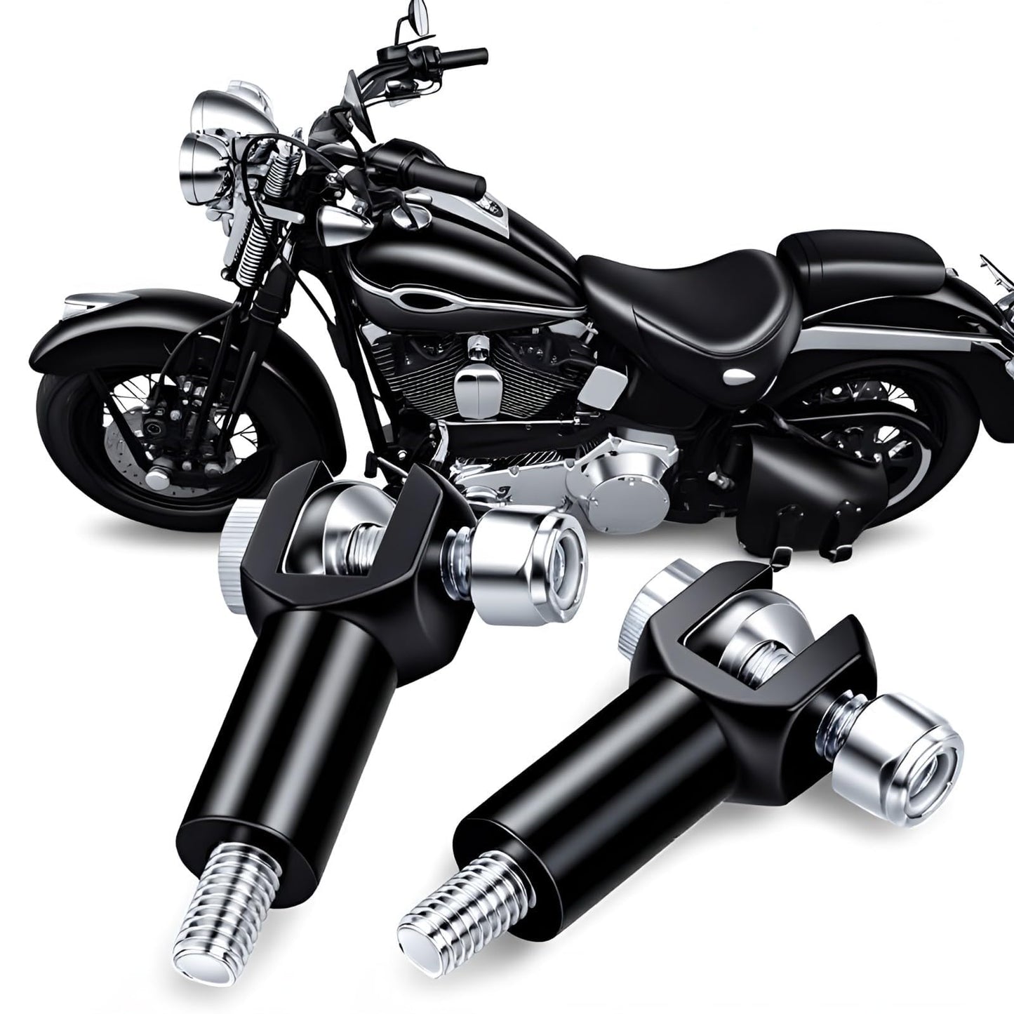 Passenger Foot Peg Support Mount Clevis Kit Compatible With Harley Davidson Softail 2000-2006 (Black)