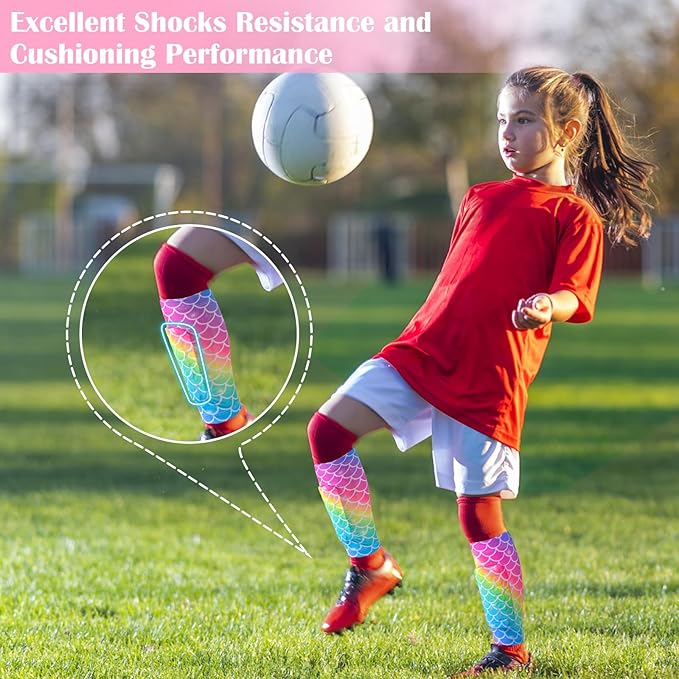 Shin Guards Soccer Kids Girls, Shin Pads Shin Guard Protection Kids Girls Toddler, Calf Compression Sleeve with Honeycomb Pads for Kids 3-9 Years Old Girls Toddlers