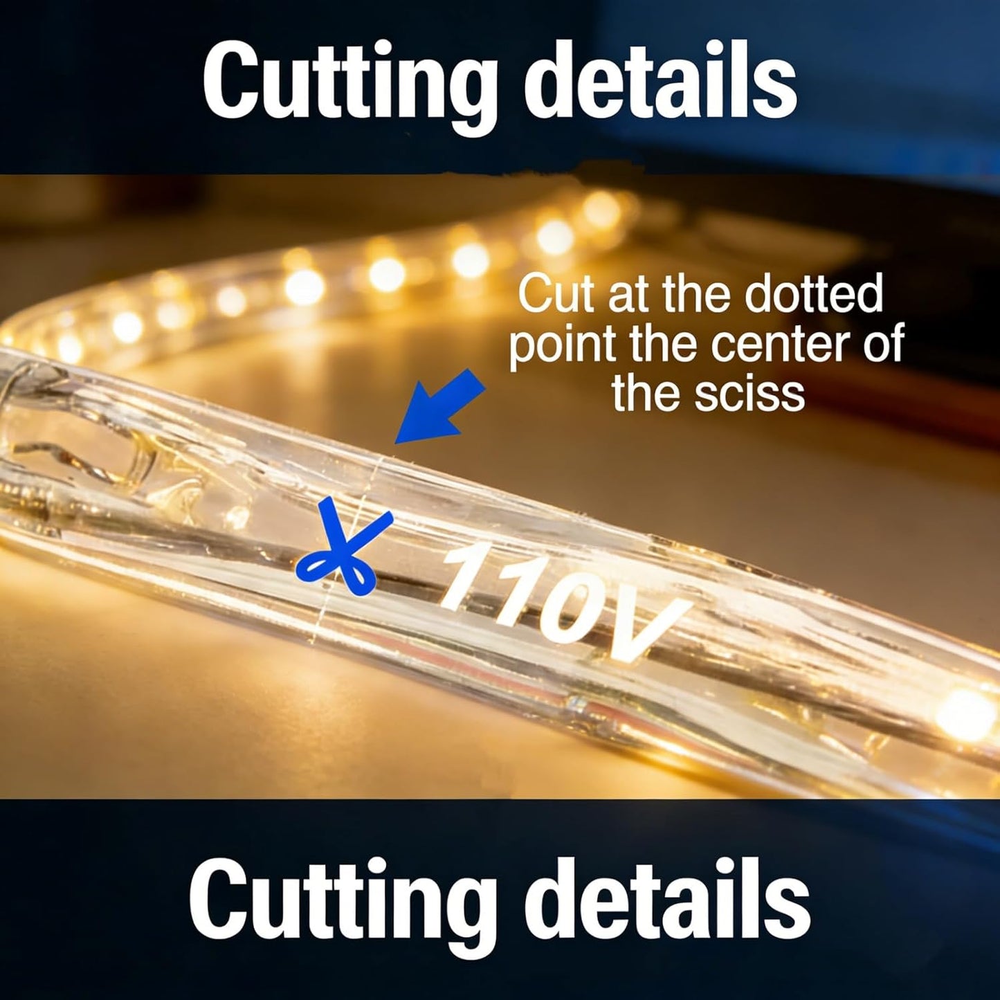Skiennix 100Ft LED Rope Lights - Warm White, Waterproof Indoor/Outdoor | Cuttable, 1080 LEDs for Garden & Holiday Decor