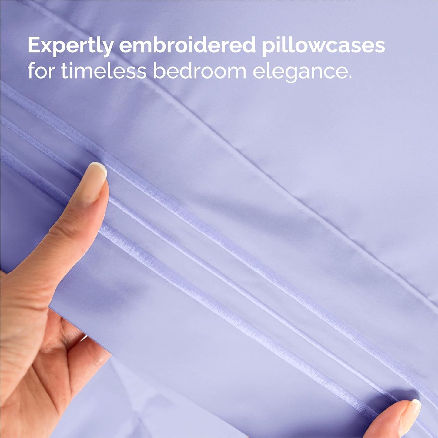 Split King Size Sheet Set by Oeko-Tex | 5-Piece Cooling & Breathable Bedding - Soft, Wrinkle-Free Lavender