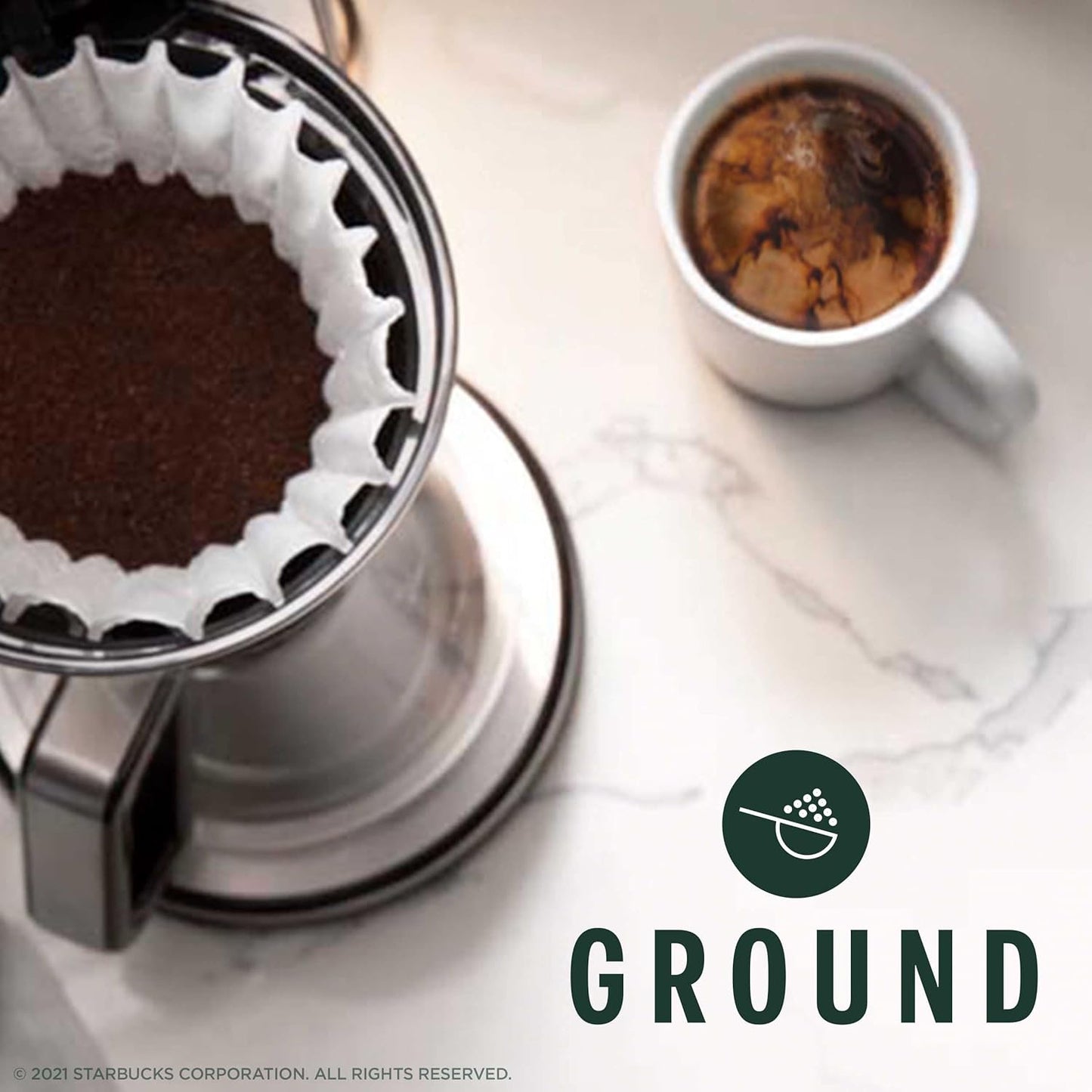 Starbucks Ground Coffee - Medium Roast Pike Place Roast | Six 18 oz Bags for Hot or Iced Coffee