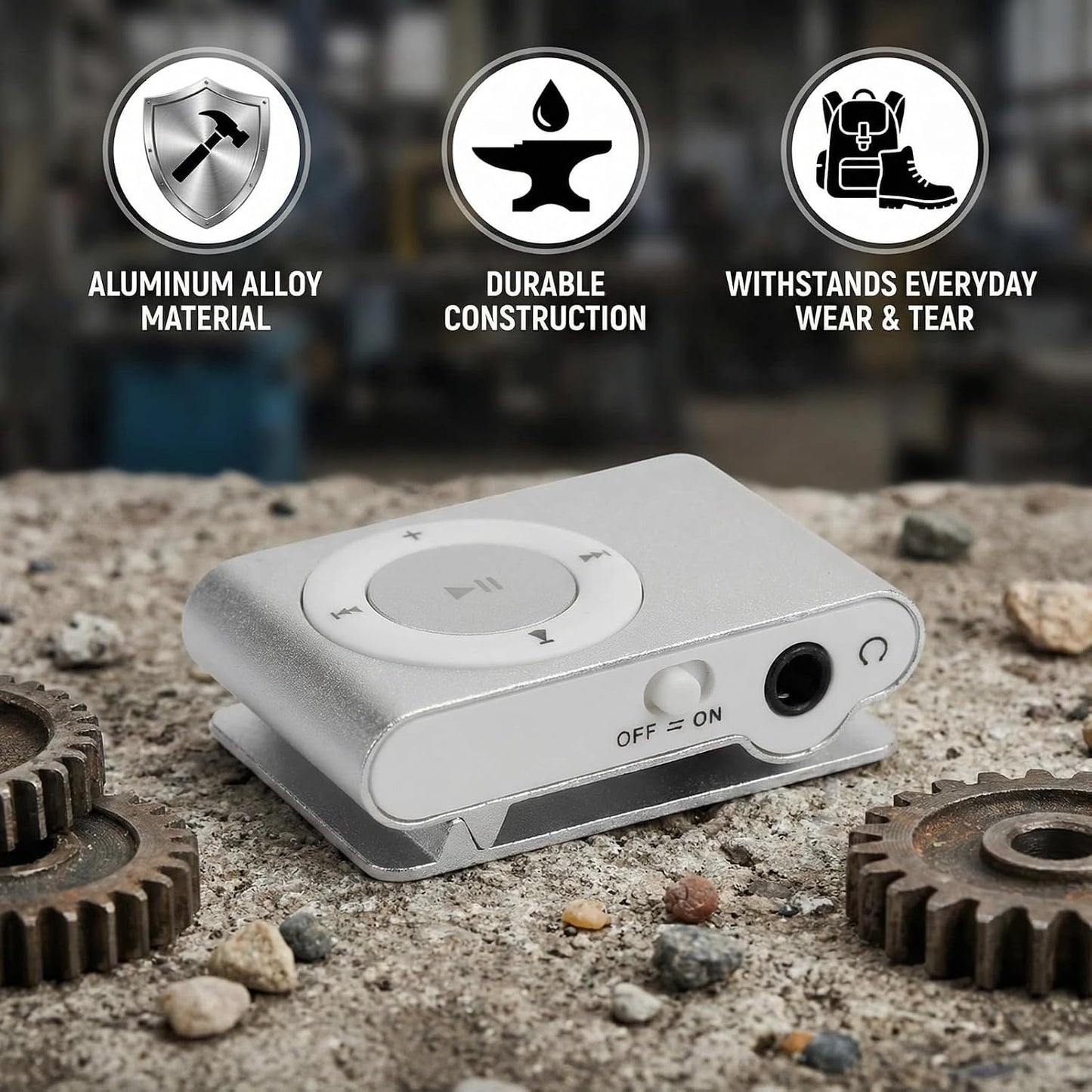BONKZEBU MP3 Portable Player with Long Battery Life Aluminum Alloy Body Clear Sound Built-in Speaker and Earphones USB