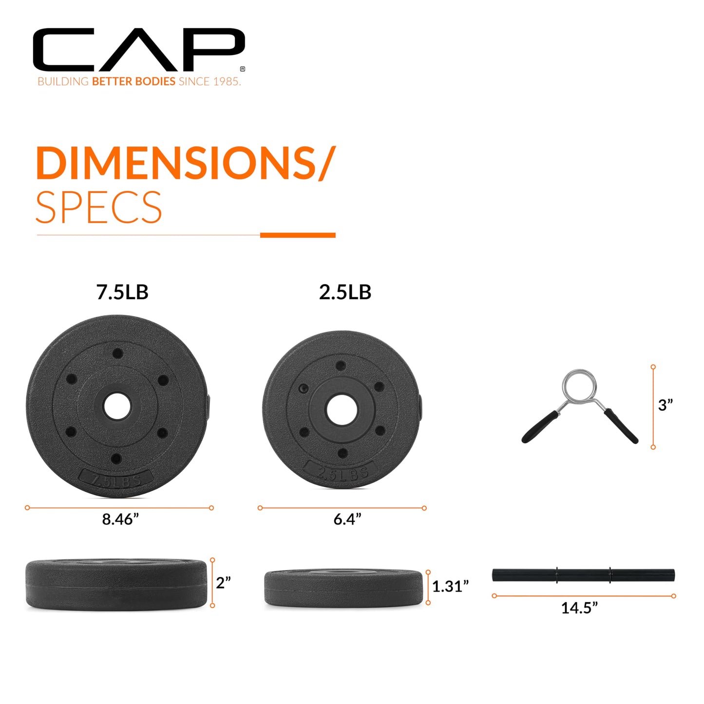 CAP Barbell 40-Pound Adjustable Cement Dumbbell Set – Versatile Weights for Home Gym Excellence