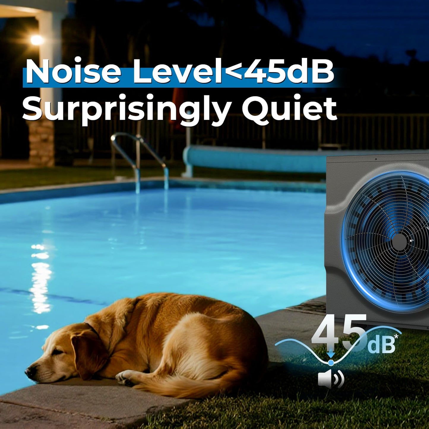 Varpoolfaye 65000 BTU Inverter Electric Pool Heat Pump For Above Ground Pool Heater 21000 Gallons 220v 240v Wifi Control Spa