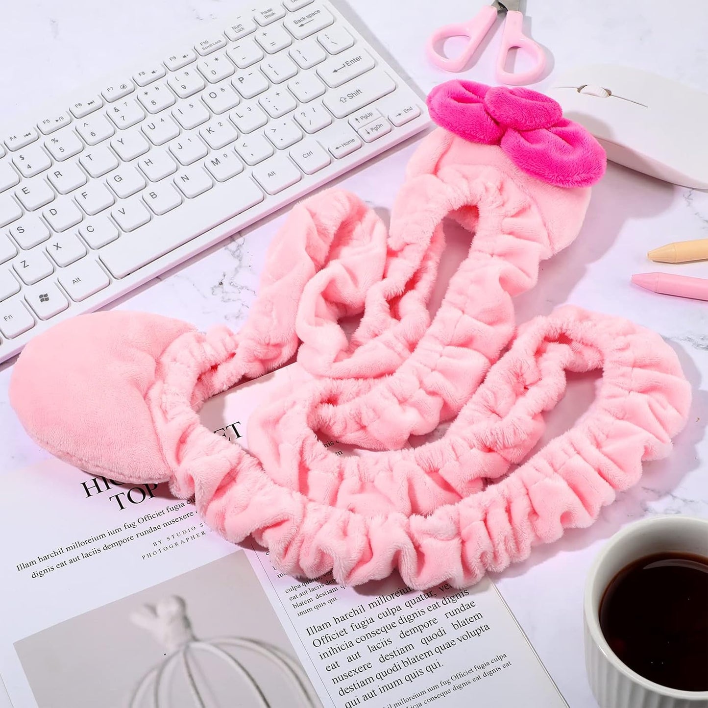 2 20''-29'' Remagr Pcs Kawaii Computer Monitor Cover with Cat Ear Design, Furry Cute Pink Monitor Dust Cover Protector