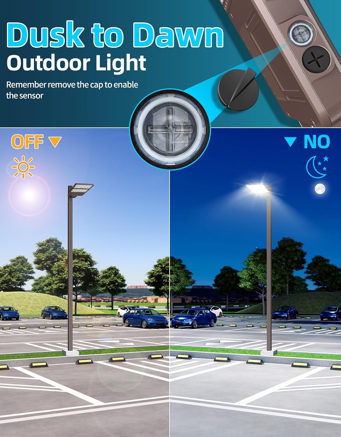 ADUB 10PCS LED Parking Lot Lights 320W 250W 200W, LED Shoebox Light 5700K 5000K 4500K Arm&Slip Fit Mount,Outdoor Pole Light with Photocell, IP65 Commercial Street Area Flood Lighting 100-277V
