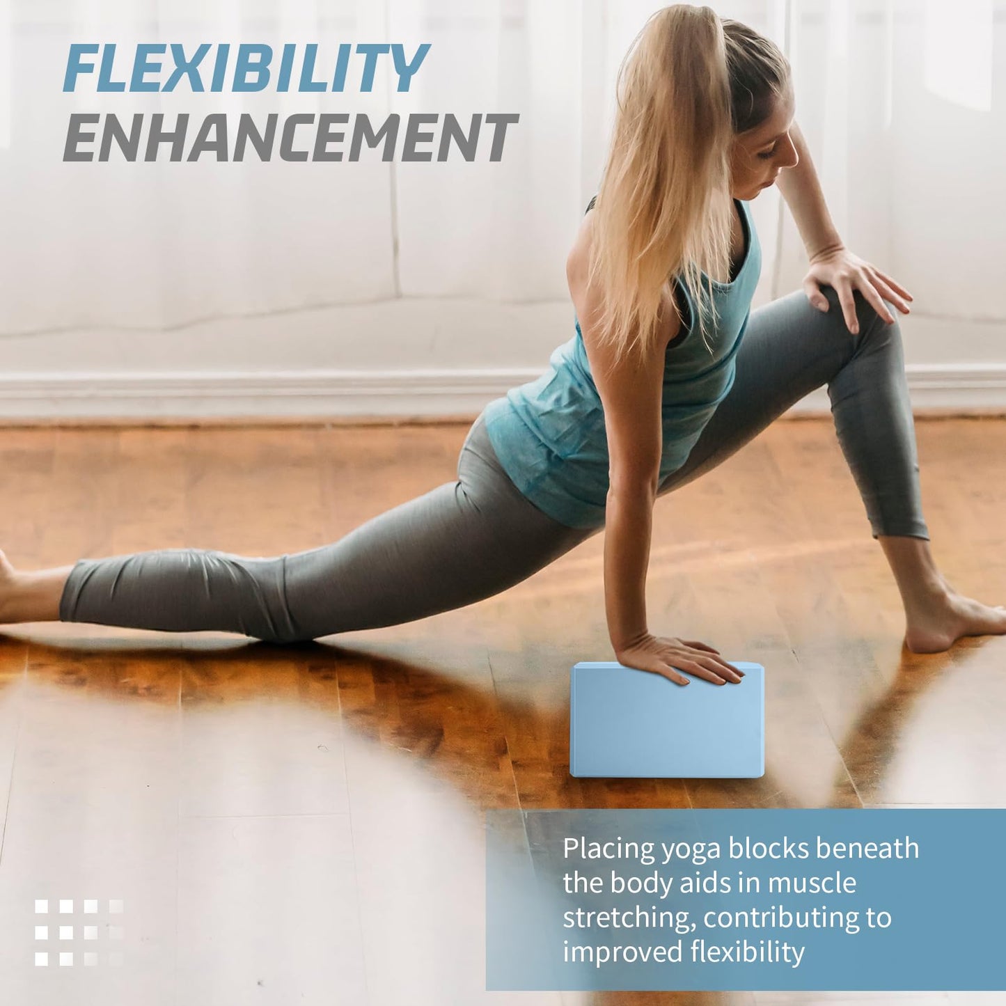 Yoga Blocks 2 Pack 3x6x9IN Foam Block Supportive Latex-Free with Beveled Edges, Non-Slip Exercise Blocks for Pilates, Meditation, Balance, Stretching and Deep Poses(Sky Blue)
