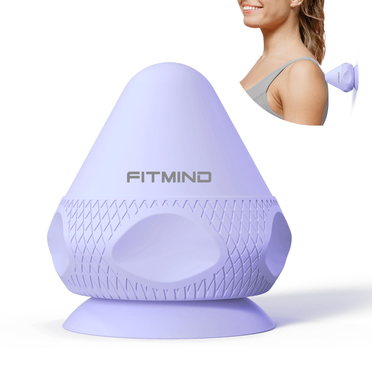 FITMIND Mountable Self-Massage Ball Handfree with Suction Cup,Deep Tissue Back Sore Muscle Knot Massager,Myofascial Release,Manual Massage Balls, Foot Plantar Fasciitis, Back Stress Relief - Purple