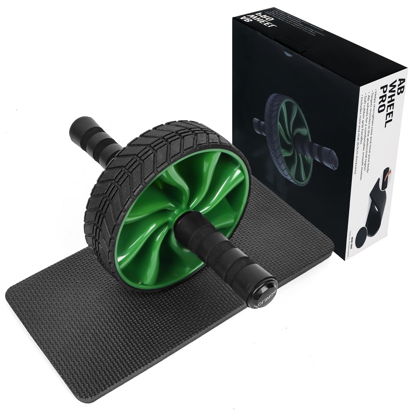 Ab Roller Wheel - AGREJO Ab Workout Equipment for Abdominal & Core Strength Training, Home Gym Fitness Equipment, Exercise Wheel for Men Women (Green)