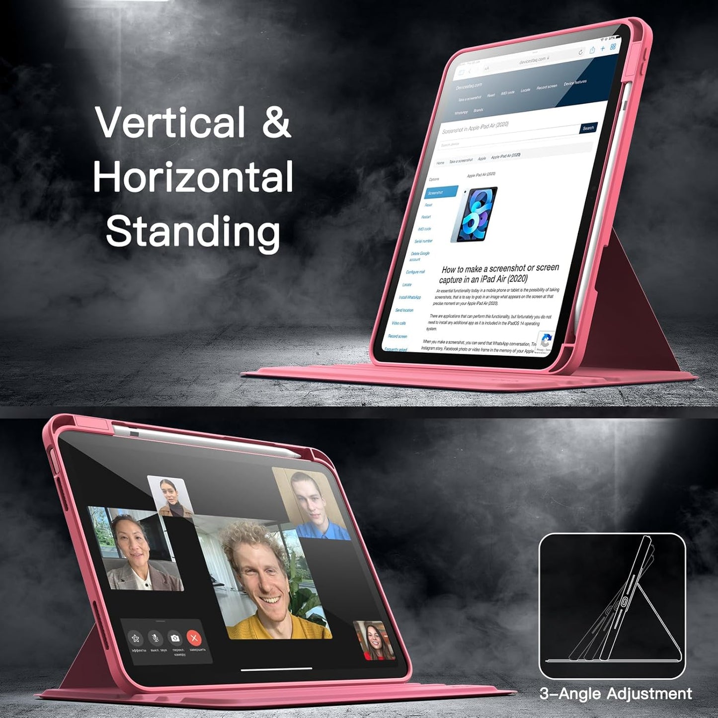 JETech (A16) 11th/10th (2025/2022) 360 Rotating Case for iPad Generation with Pencil Holder, Degree Rotation Protective