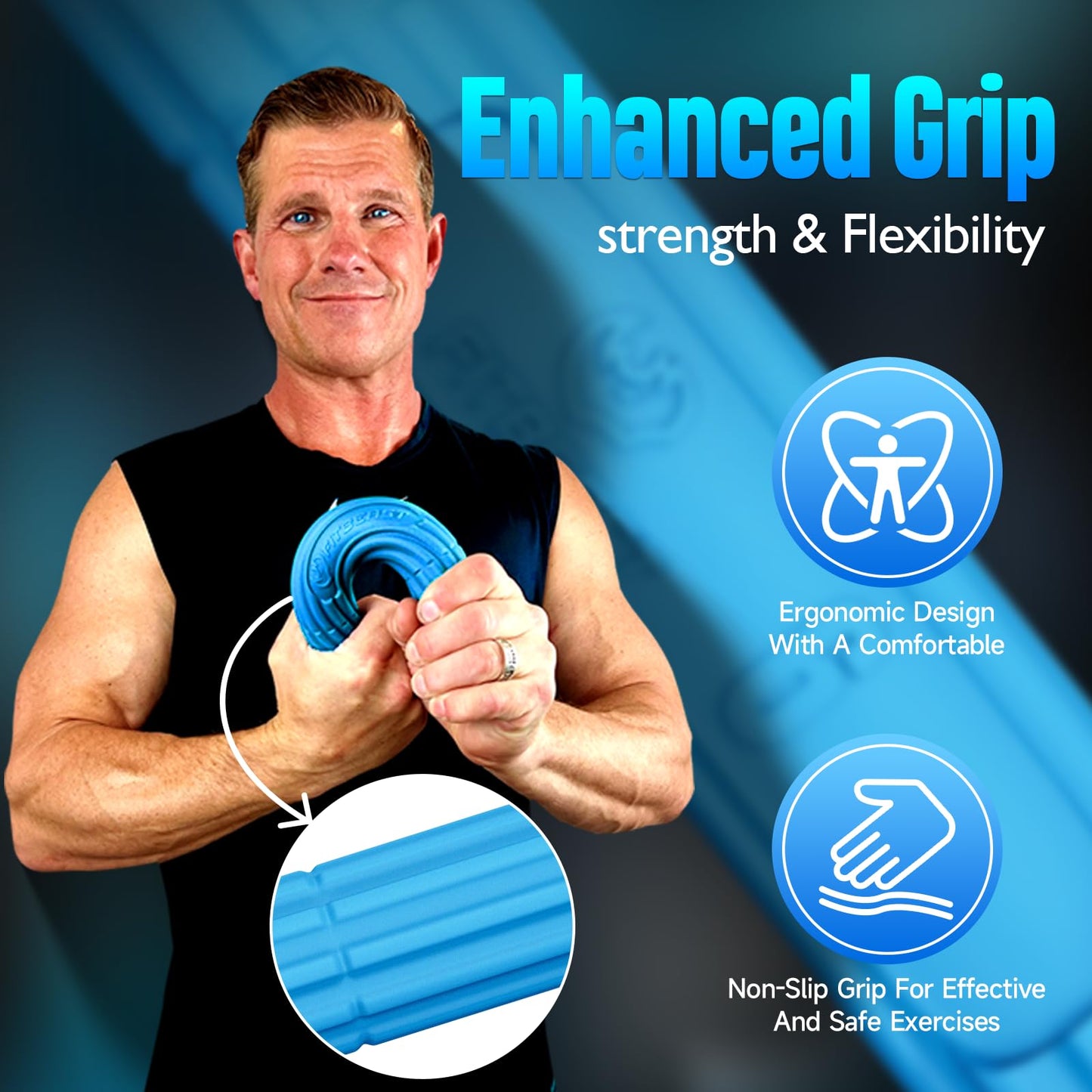 FitBeast Flex Therapy Bar, Tennis Elbow Therapy Bar - Ideal for Relieve Tendonitis Pain & Improve Grip Strength, Fitness Resistance Bar for Golfers Elbow & Tendinitis, Twist Bar for Physical Therapy