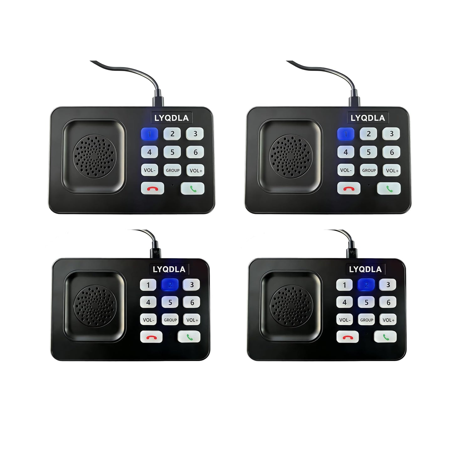 Intercoms Wireless for Home, Office, Elderly Care, Two-Way Wireless Intercom System, Clear Sound Intercom with 1400 Feet Range, Easy to Use, 8 Volume Adjustment, Auto-Answer, Silent Mode(4 pack,black)