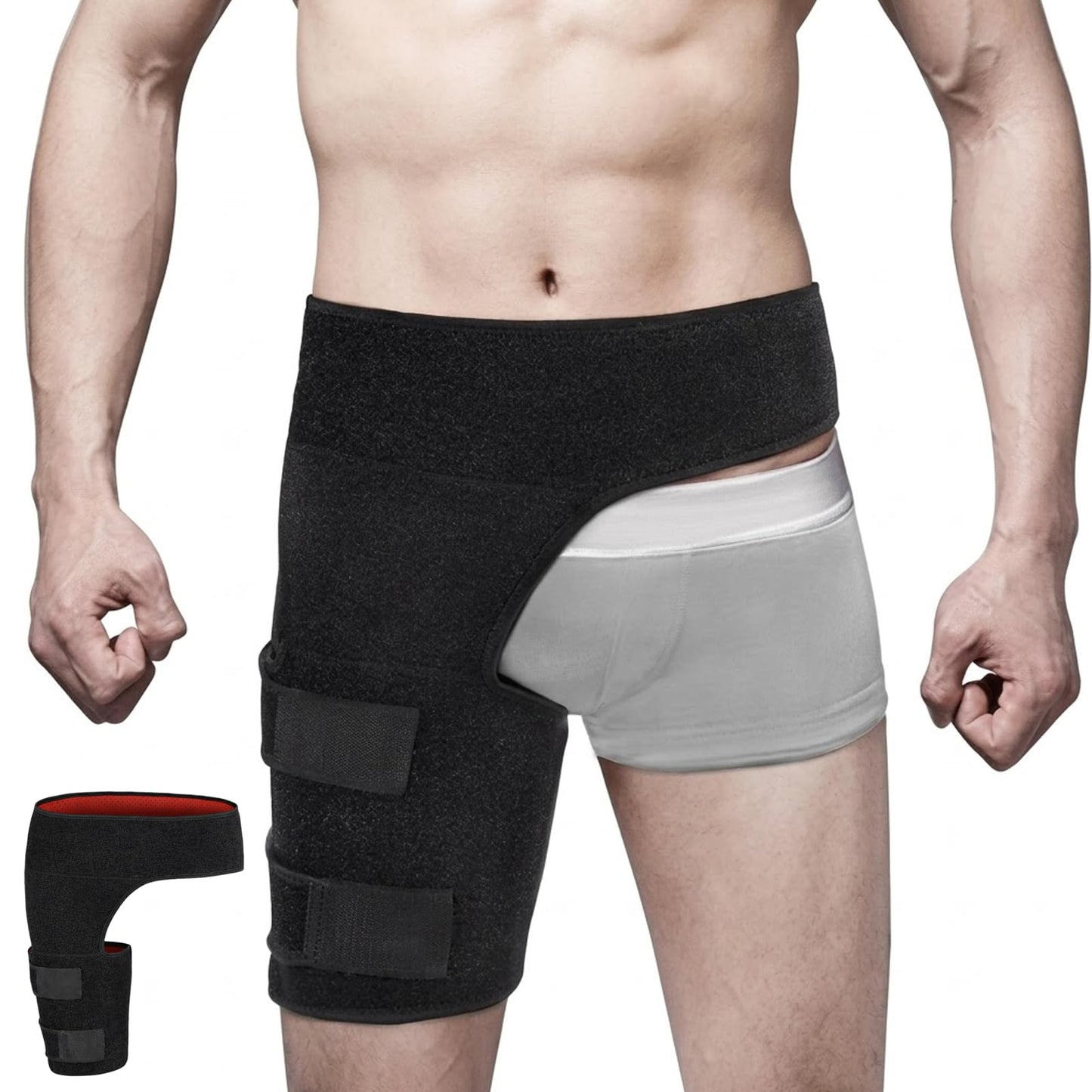 YCYuShen 1 PCS Hip Brace for Women Men, Sciatica Pain Relief Devices, Adjustable Hip Support Brace, Hip Pain Relief, Sciatic Nerve Brace Suitable for Sciatic Nerve, Groin, Thigh, Hamstring(Black)
