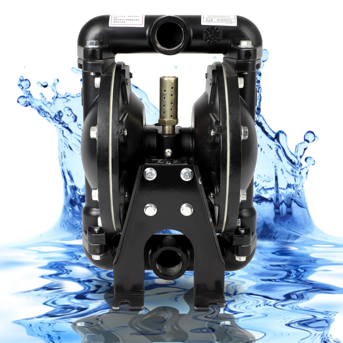 FAHKNS 35GPM 120PSI Air-Operated Double Diaphragm Pump QBY4-25L 1 Inlet Outlet Port For Environmental Protection Drainage Construction Petroleum Chemical Pharmaceutical Electric Power