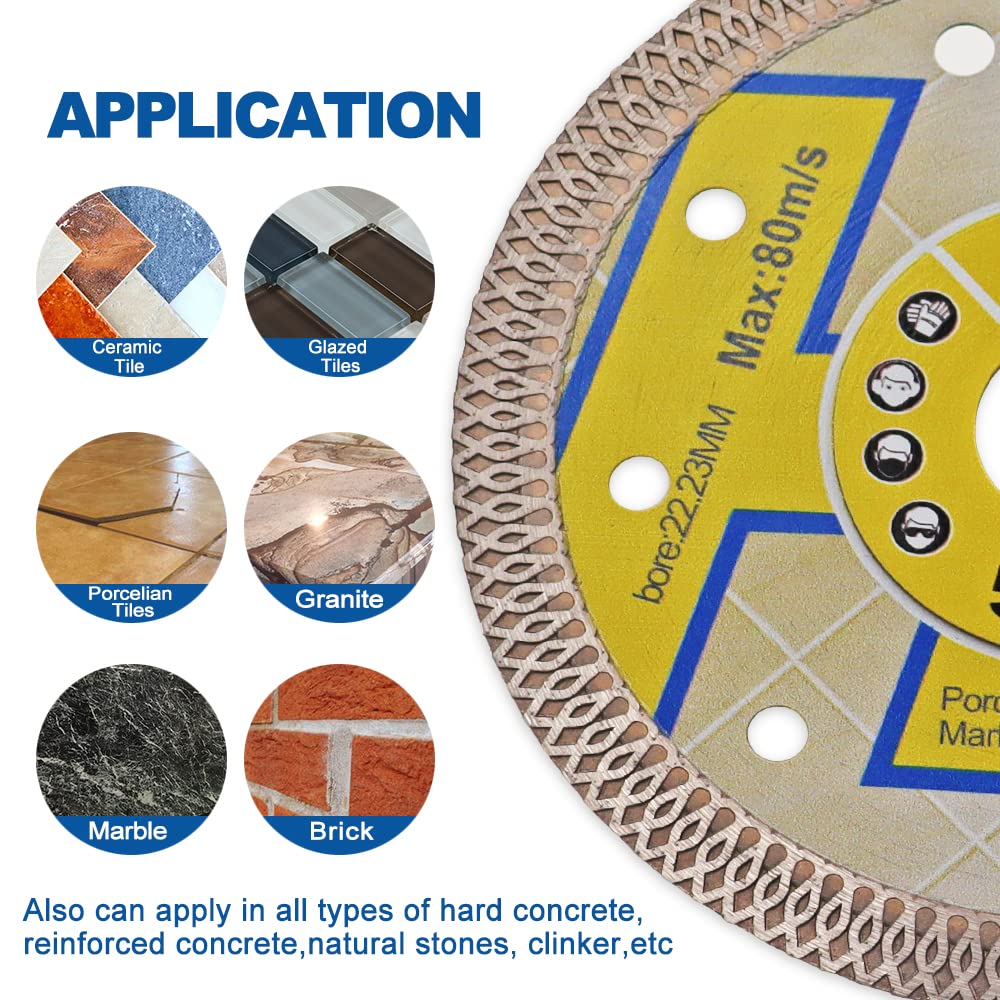 HIGHDRIL Diamond Drill Bits Kit with 5/8-11 and HIGHDRIL Diamond Saw Blade - 5 Inch Diamond Tile Blade Disc