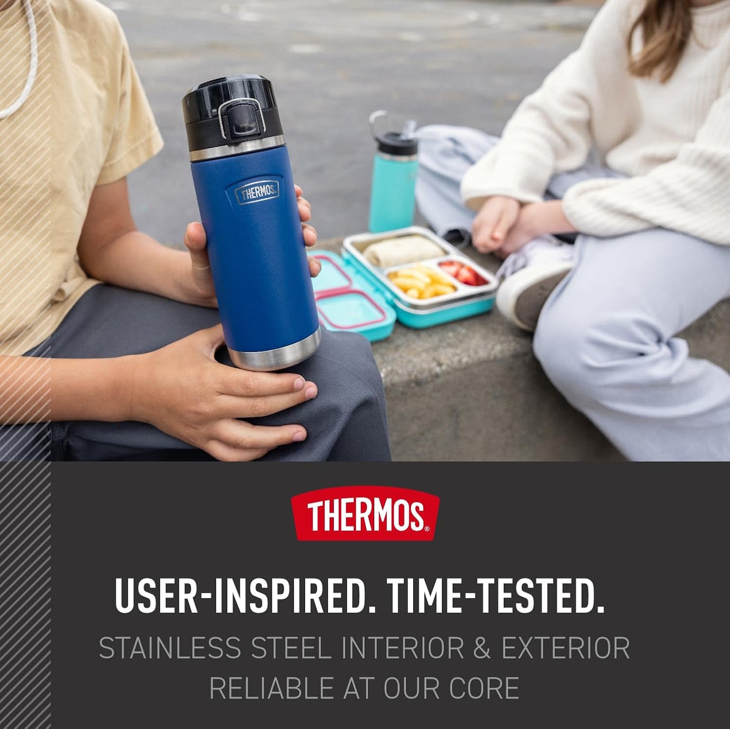 THERMOS Icon Series Water Bottle - 18 Ounce Stainless Steel, Lime - Vacuum Insulated with Spout