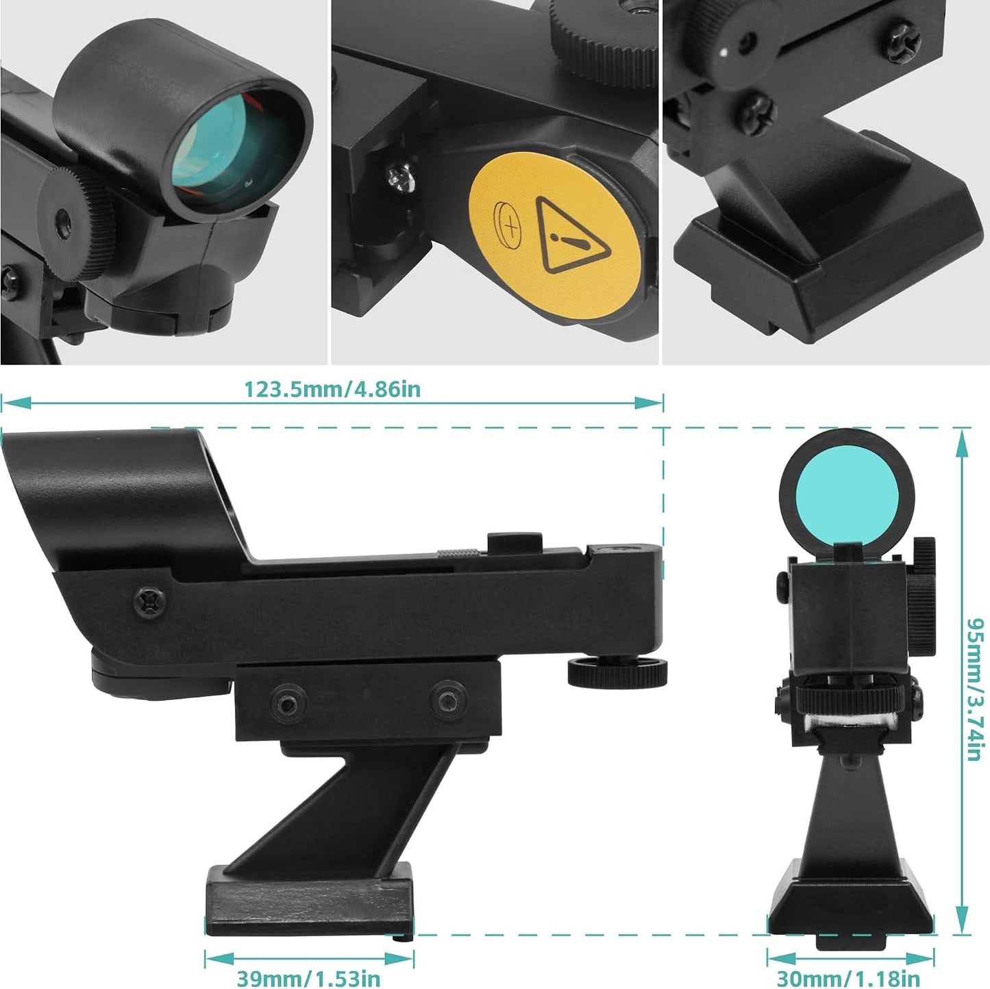 Tydeux Red Dot Finderscope - Star Pointer Viewfinder Astronomical Telescope Accessories with Slide-in Bracket