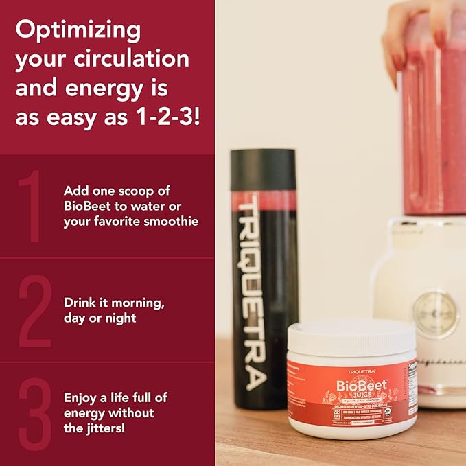 BioBeet® Beet Juice (Black Cherry Flavor) Max Strength 20x High Concentration than Beet Root Powder ??Organic, Cold-Pressed, USA Grown, Raw Form ??Nitric Oxide, Circulation Support (50 Servings)