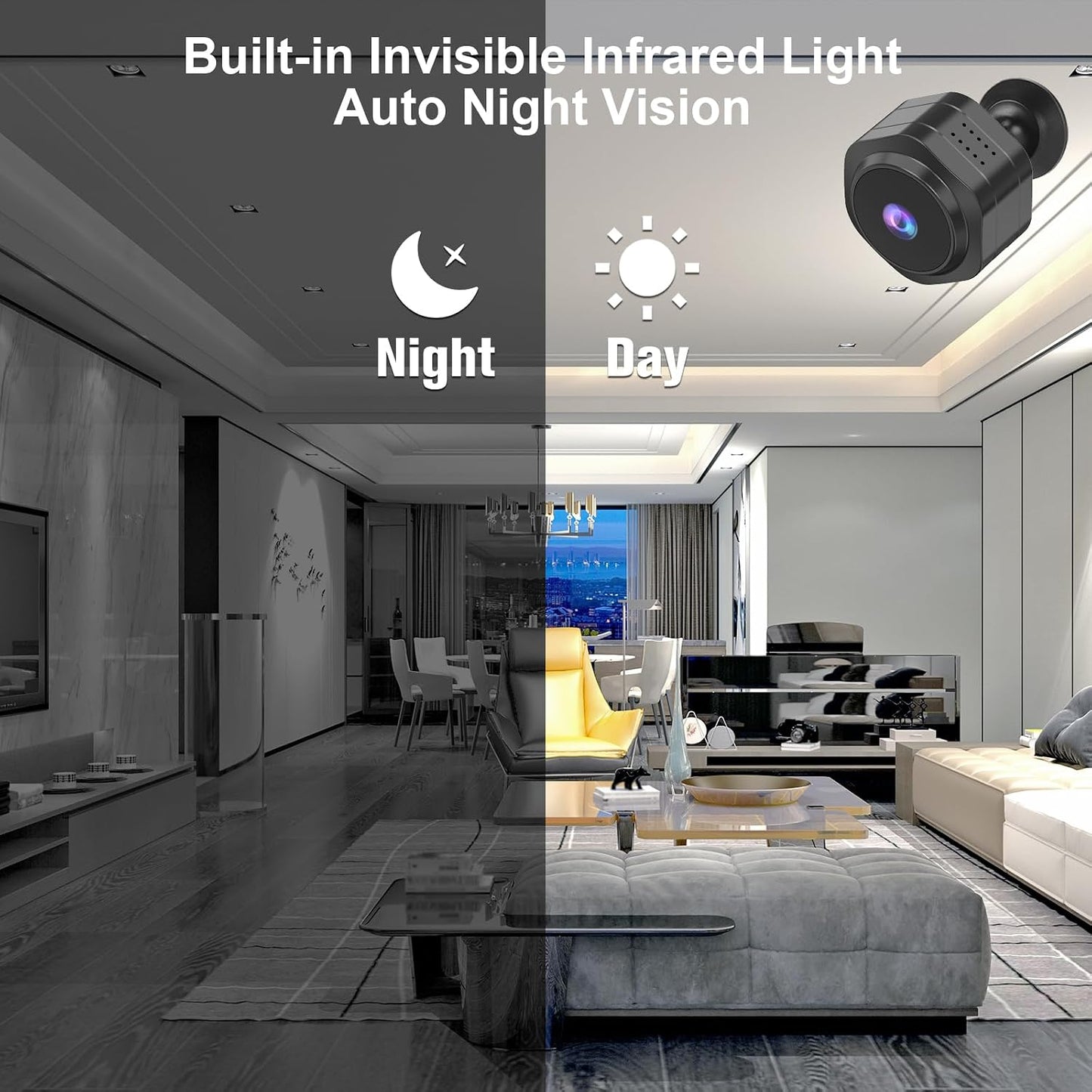 Splemin Cam,4K Mini WiFi Hidden Camera,Spy Camera,Small Portable Nanny HD Wireless Security Cameras with Motion