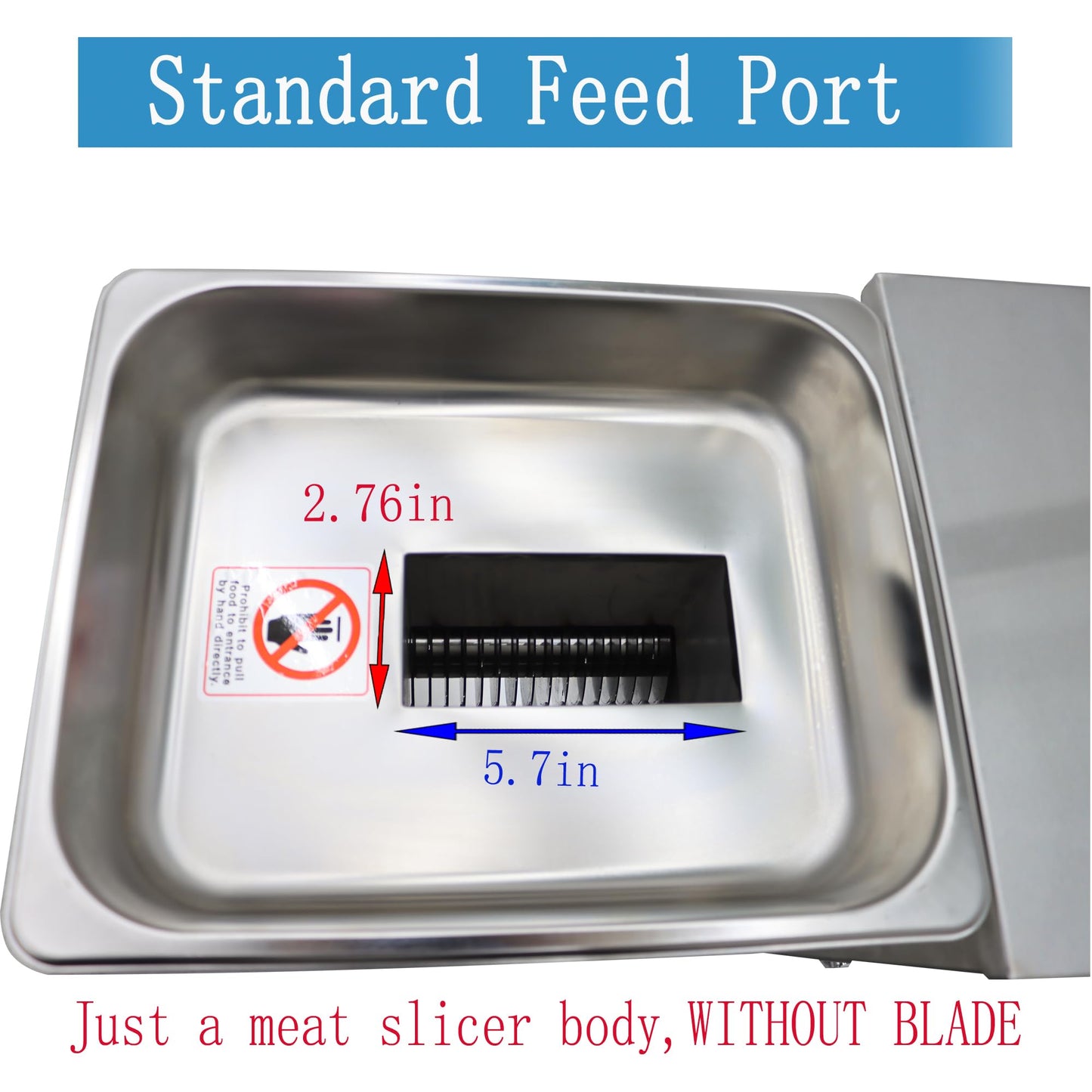 HQHAOTWU Commercial Stainless Steel Meat Slicer Body for 110V QE Meat Cutting Machine Cutter Standard Feed Port