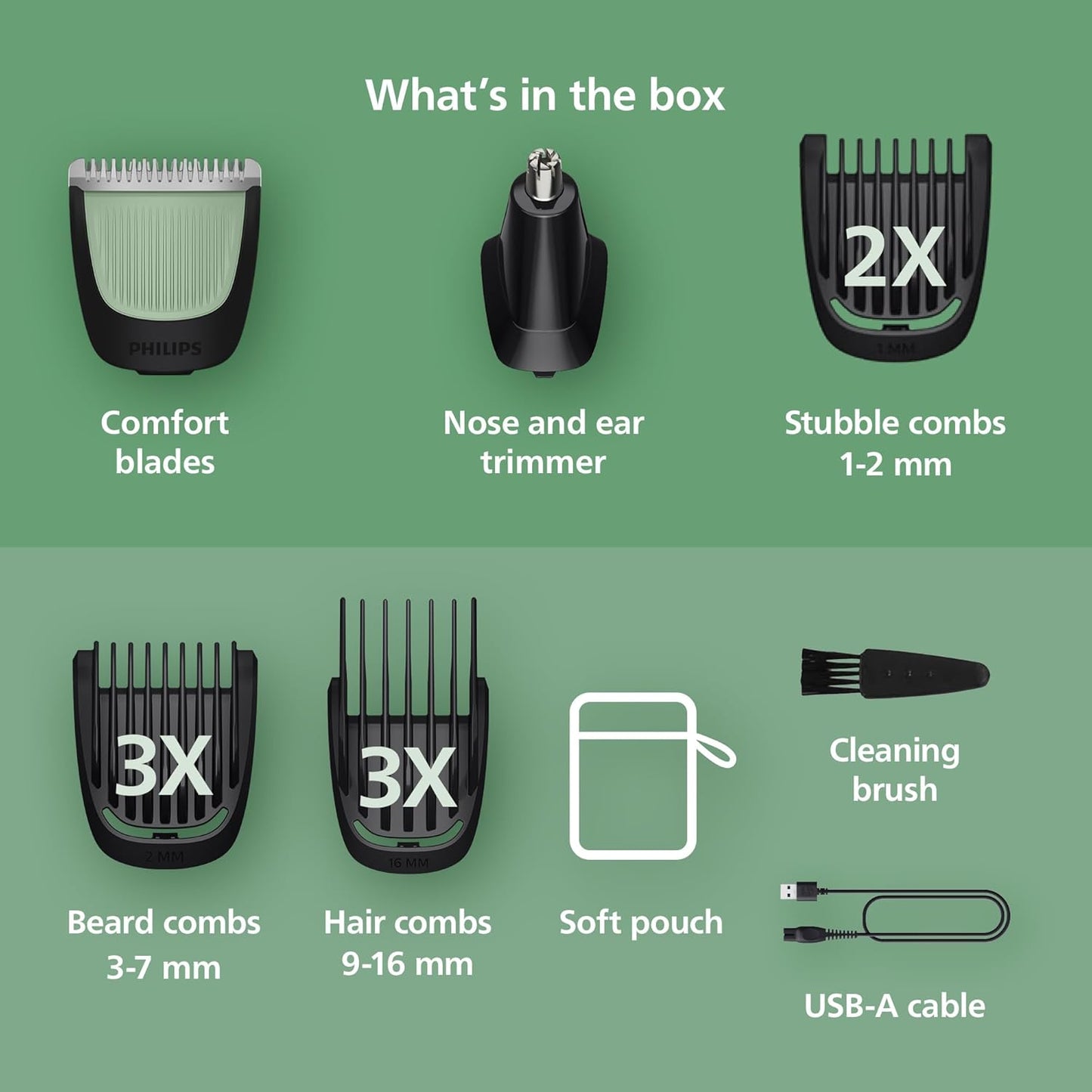 Philips Norelco MG3919/50 All-in-One Trimmer - 13-in-1 Beard Styler & Hair Clipper with 9 Length Settings