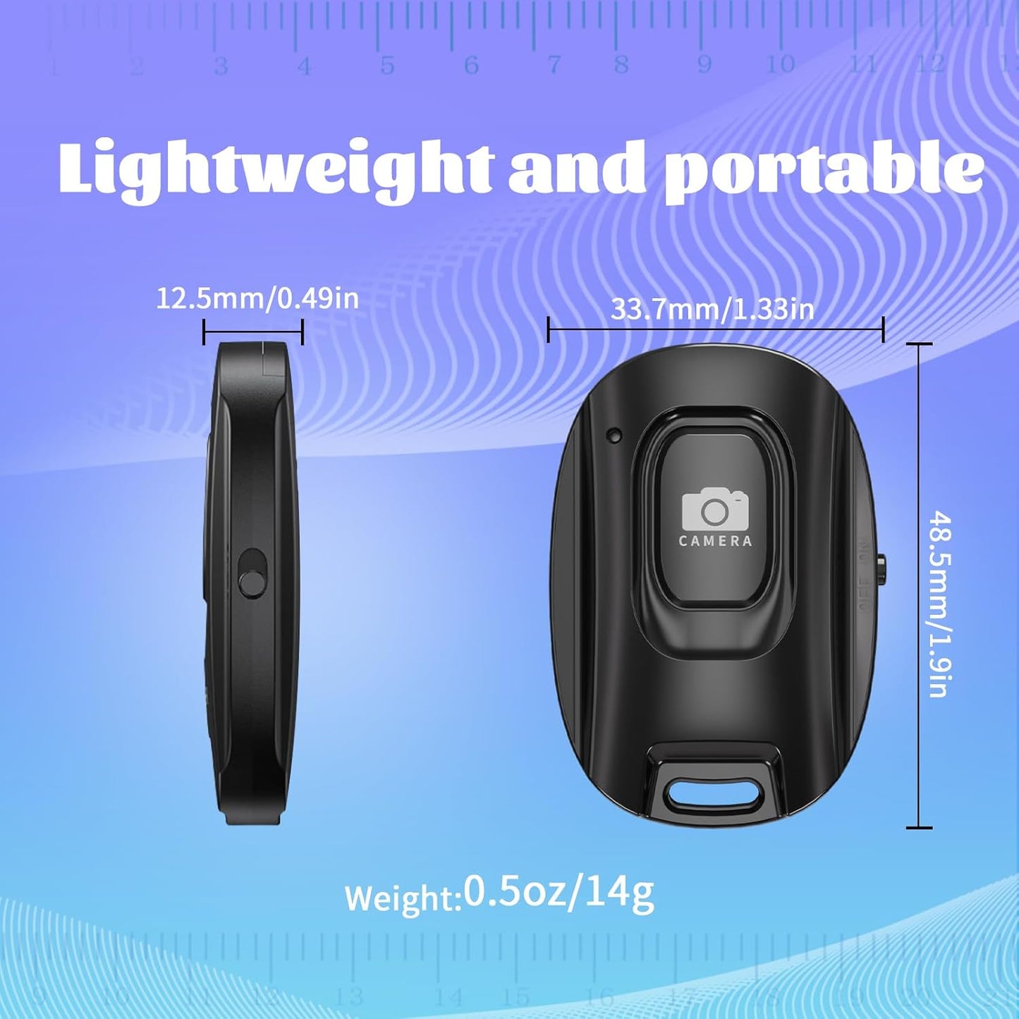 VYVIYON (2 Pack) Bluetooth Camera Remote Shutter for iPhone and Android Smartphones, Rechargeable Wireless Phone Remote