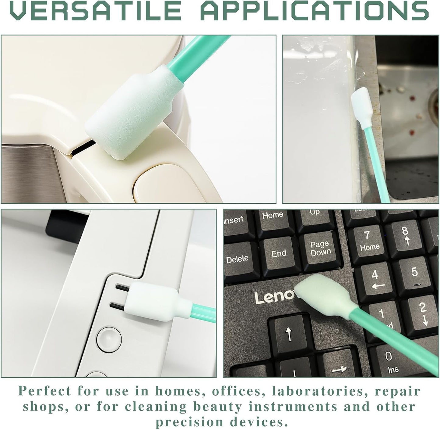 Brvlsoc 50PCS Foam Cleaning Swabs Anti-Static Lint-Free Applicators for Printers, Cameras, Optical Lenses & Electronic