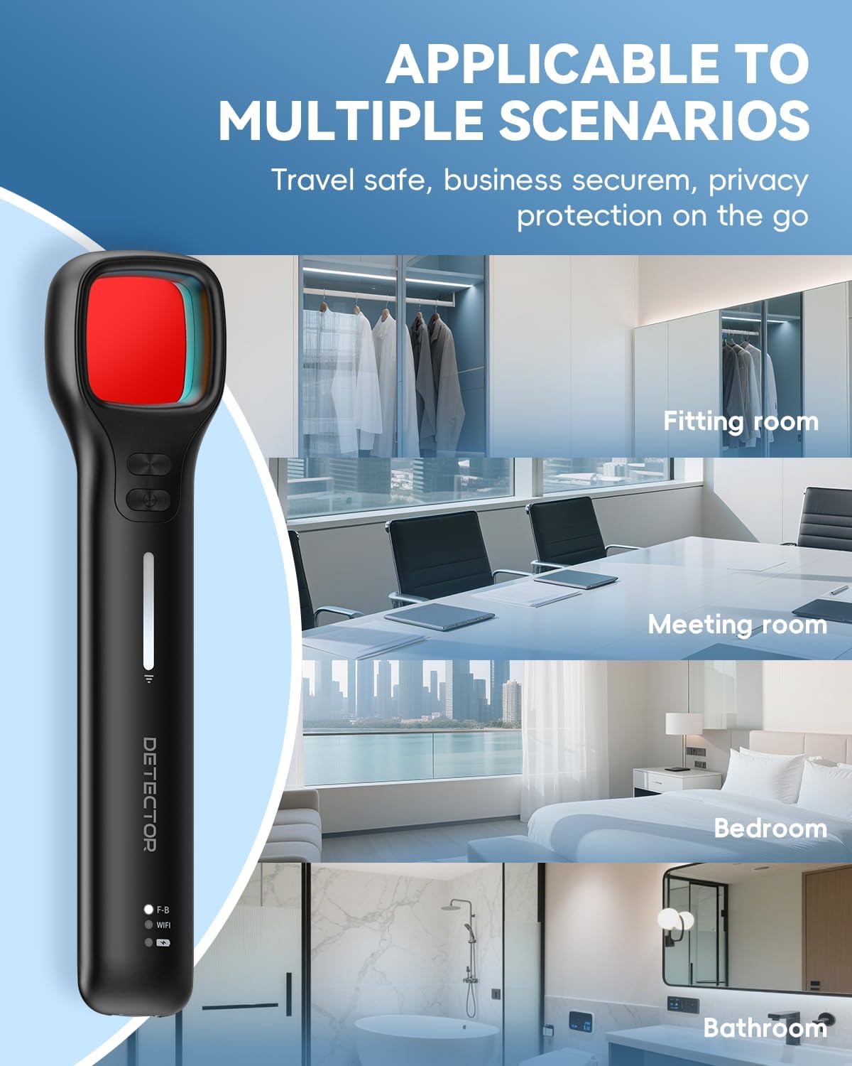 WSEF.R 7 4 Hidden Camera Detectors with Viewfinder Bug Detector & Spy Camera Finder, Perfect for Hotels, Car, Travel