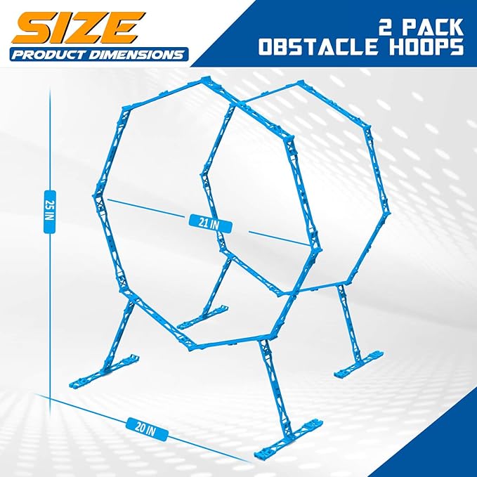 Drone Obstacle Course, Includes 2 Pack Easy to Build Obstacle Hoop, FPV Racing Drone Loop Gate, Suitable Competition RC FPV Racing of Drones or Model Aircraft Games for Age 6-12 Kids or Adults