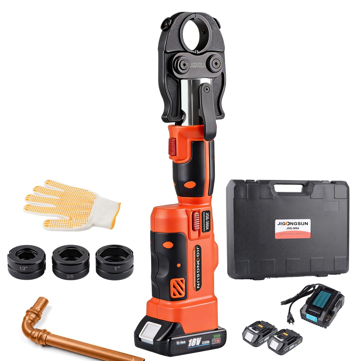 Pro Press Tool with 1/2", 3/4", 1"Pro Press Copper Crimper Tool with 12-Ton Hydraulic Power, Apply US Standard Copper Pipe or Stainless Steel Tube, Suitable for Plumber