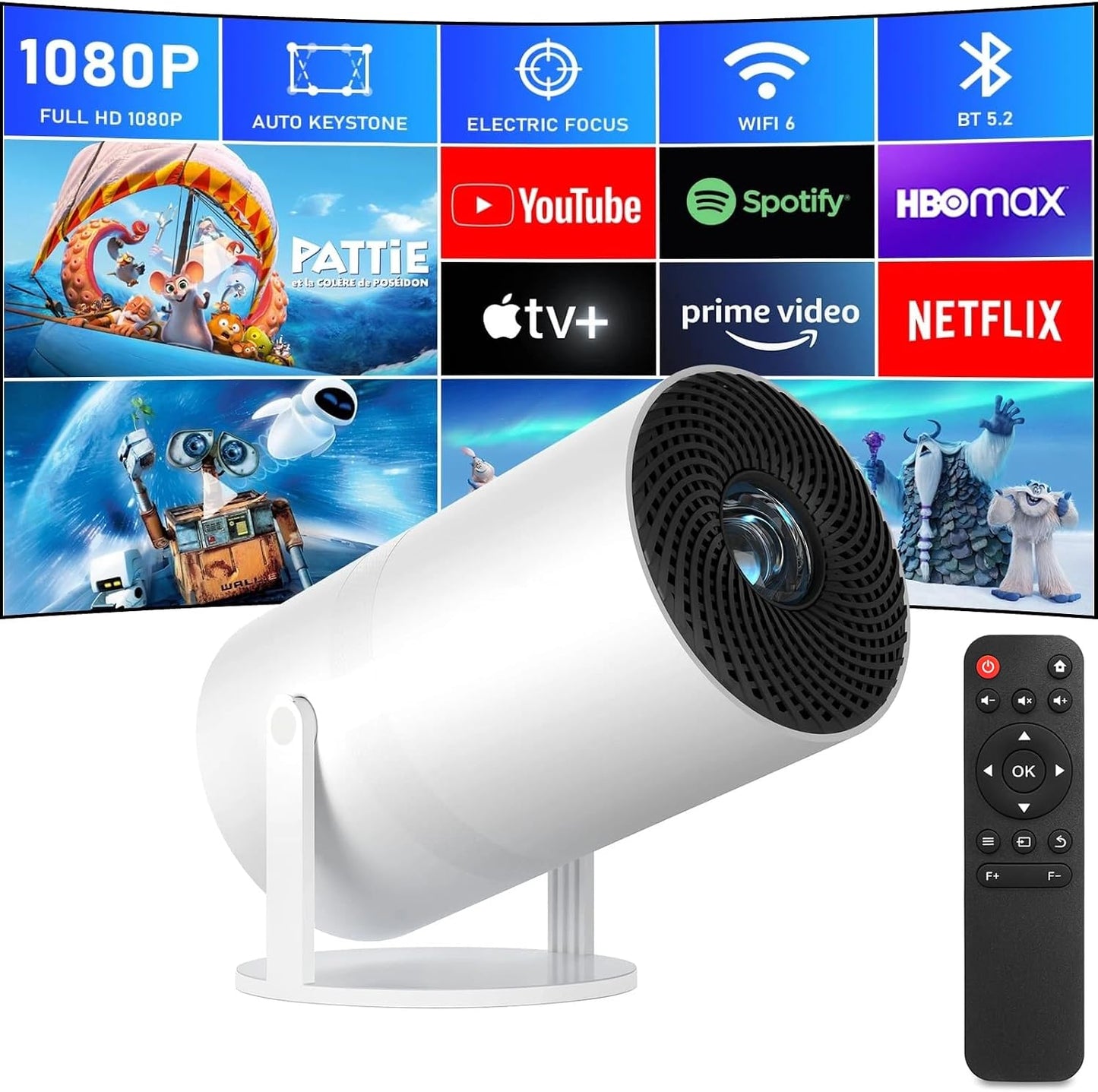 AOERUOW X3 1080P Replacement Remote Control Compatible with XuanPad Full HD Mini Portable Movie Projector