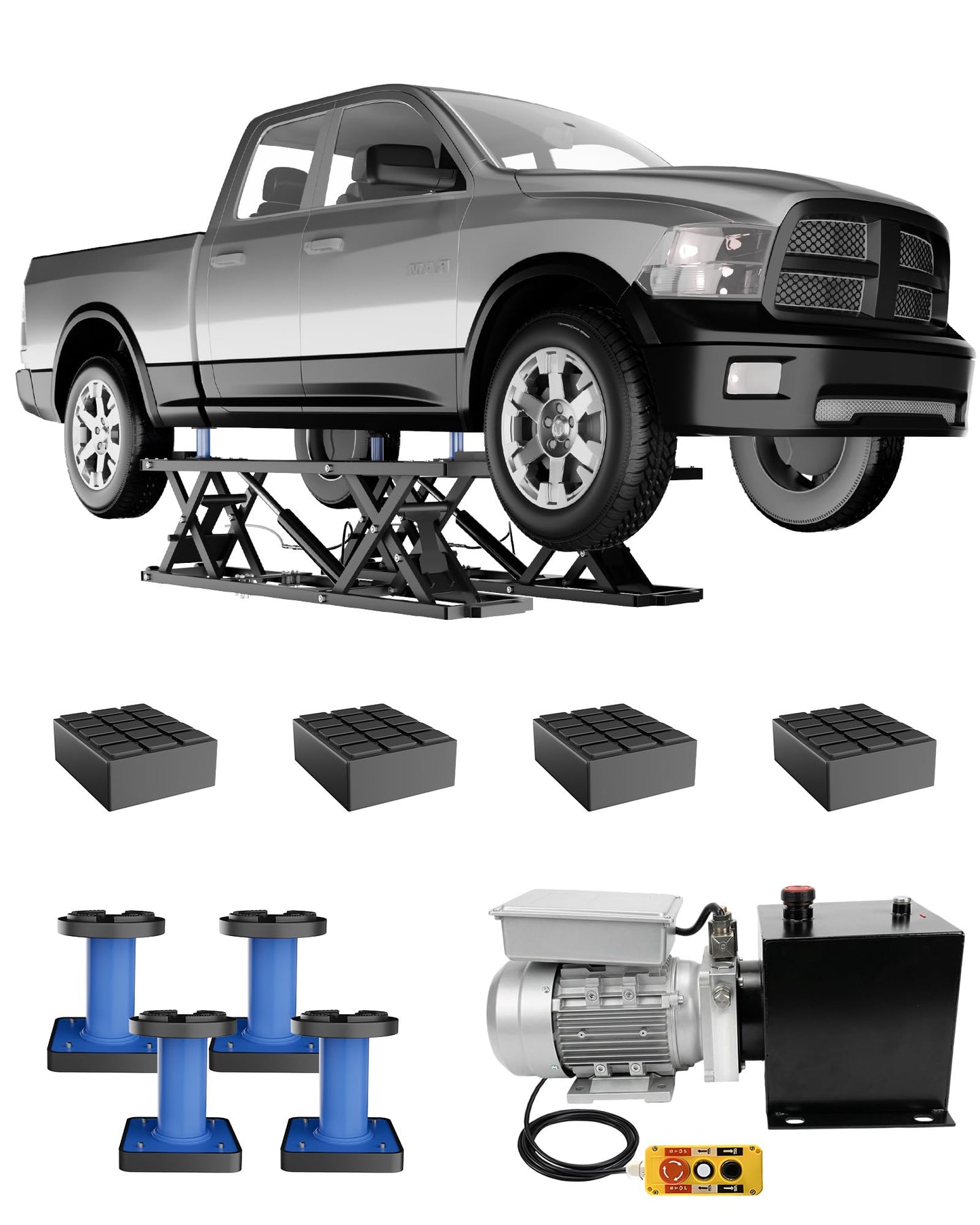 Garvee 7000 LBS Portable Car Lift, Heavy Duty Carbon Steel Truck Lift with 26.8" Max Lift Height, Adjustable Scissor Lift for Cars, SUVs & Light Trucks