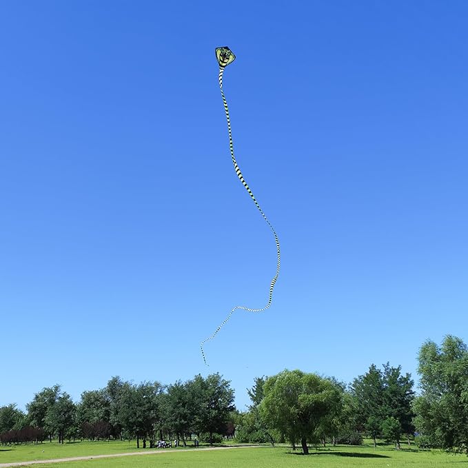Large Cobra Kite for Adults Kids Boys with Super Long Tail, Extra Easy to Fly, Best Huge Kites for The Beach/Party/Field/Park, It Will Dominate The Sky!
