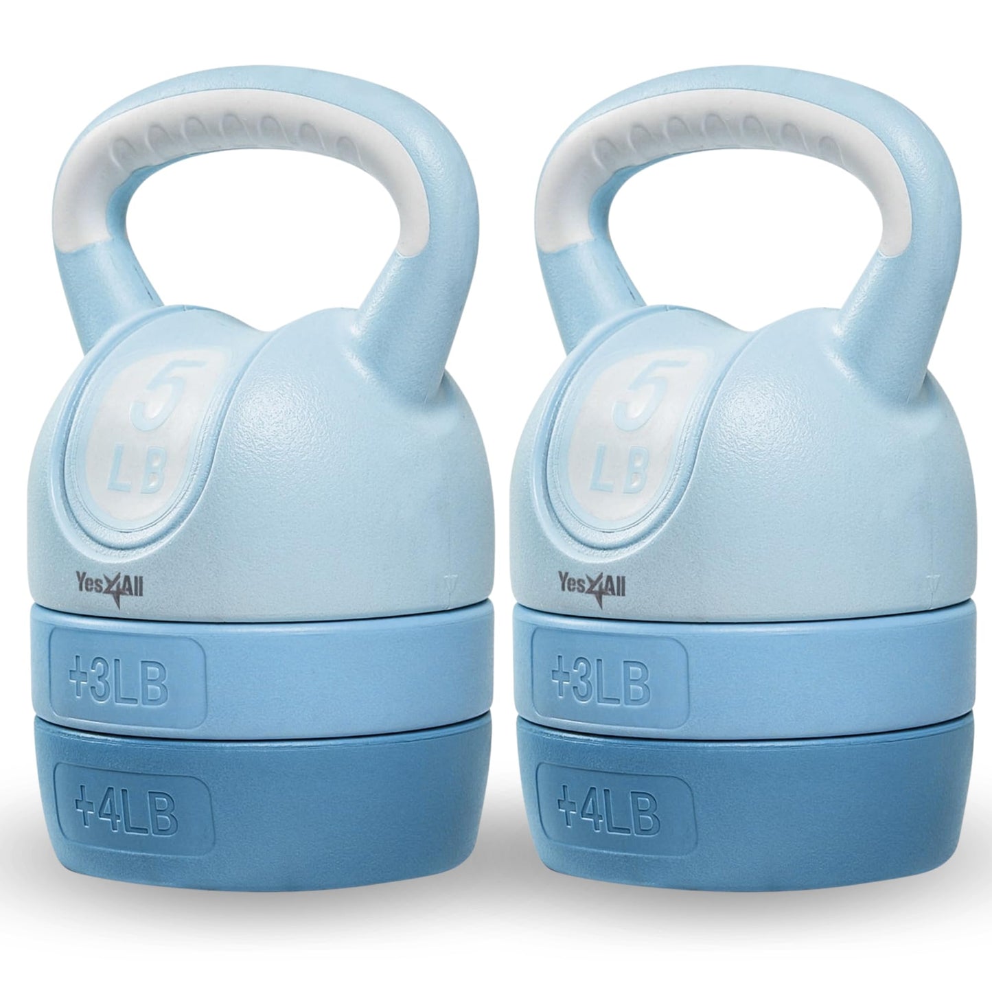 Yes4All Adjustable Kettlebell Pair – 12lb Teal Home Gym Set, Compact Weight Training Gear for Women – Adjustable Kettlebell & Strength Weight Set