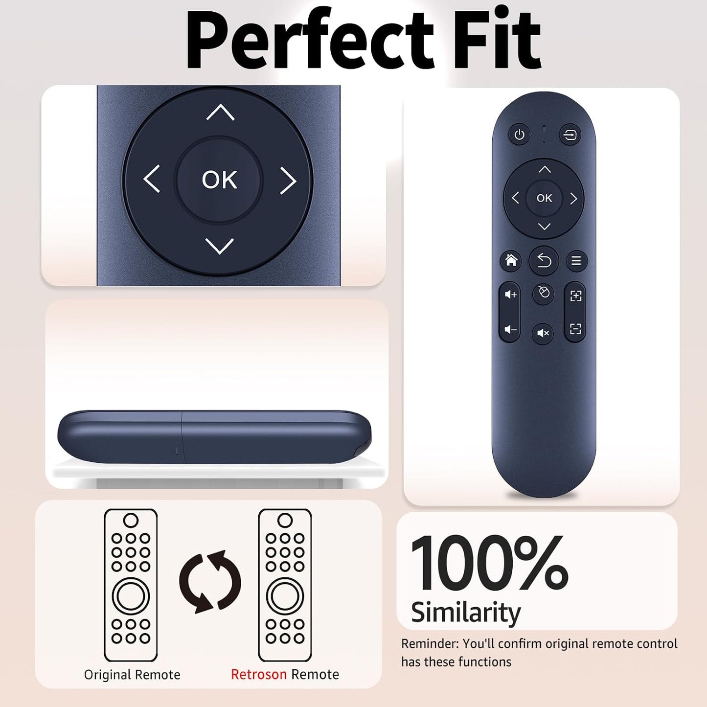RETROSUN X3 Replacement Remote Control for Aubor Mentech Mini Projector
