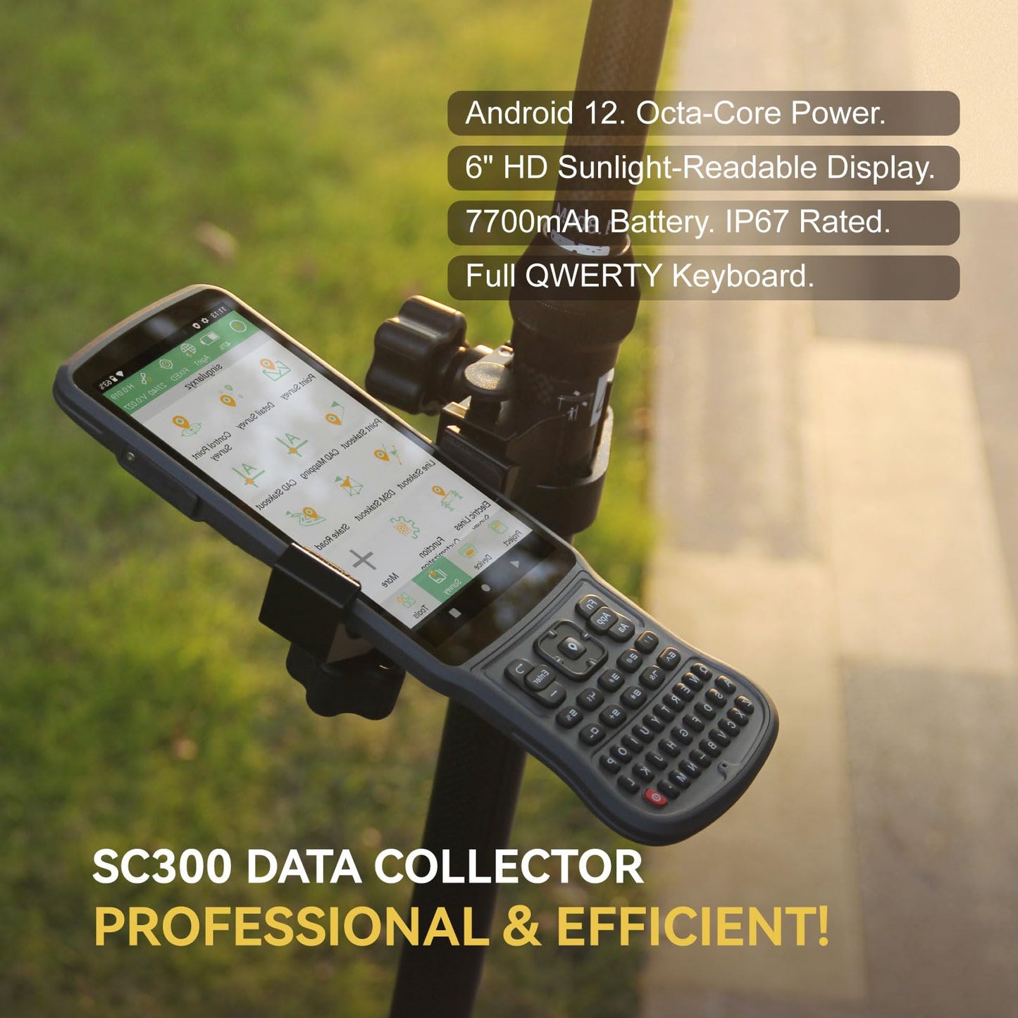 L1-Laser GNSS RTK Surveying Equipment with IMU Rover & Base, GNSS Receiver | Handheld Collector with Software & AR Stakeout | 2cm Accuracy, 15km UHF, 120° Tilt Survey, Supports PPP/PPK/RTK/NTRIP/Radio